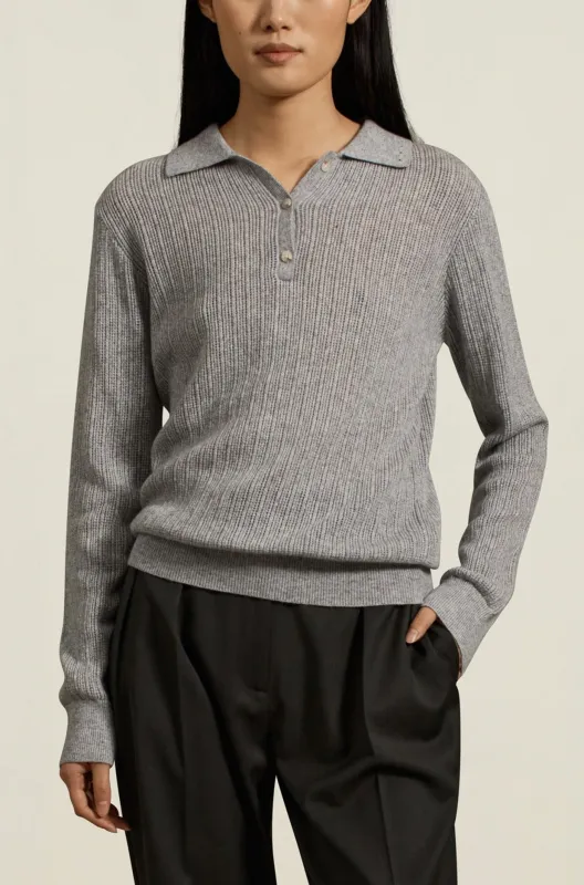 Aubrey Cashmere Polo in Cloud sold by Kall Meyer