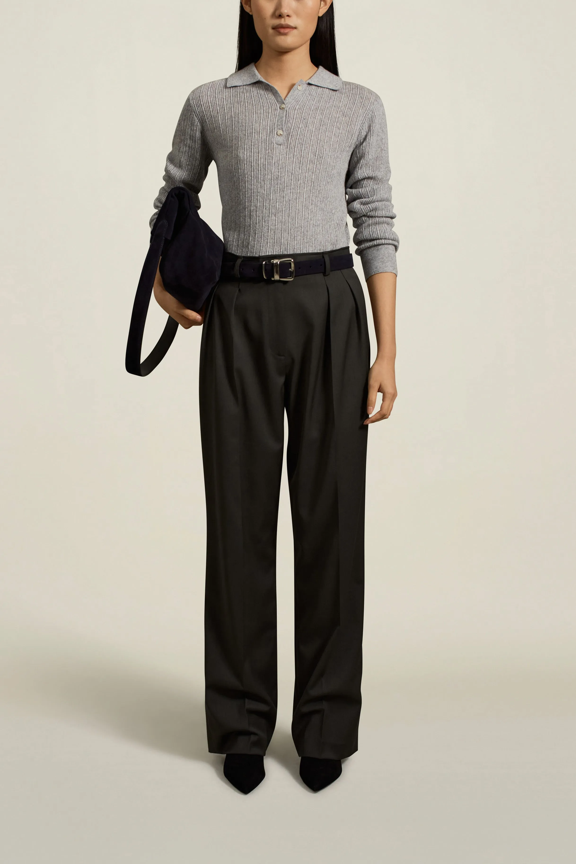 Aubrey Cashmere Polo in Cloud sold by Kall Meyer product image thumbnail 3