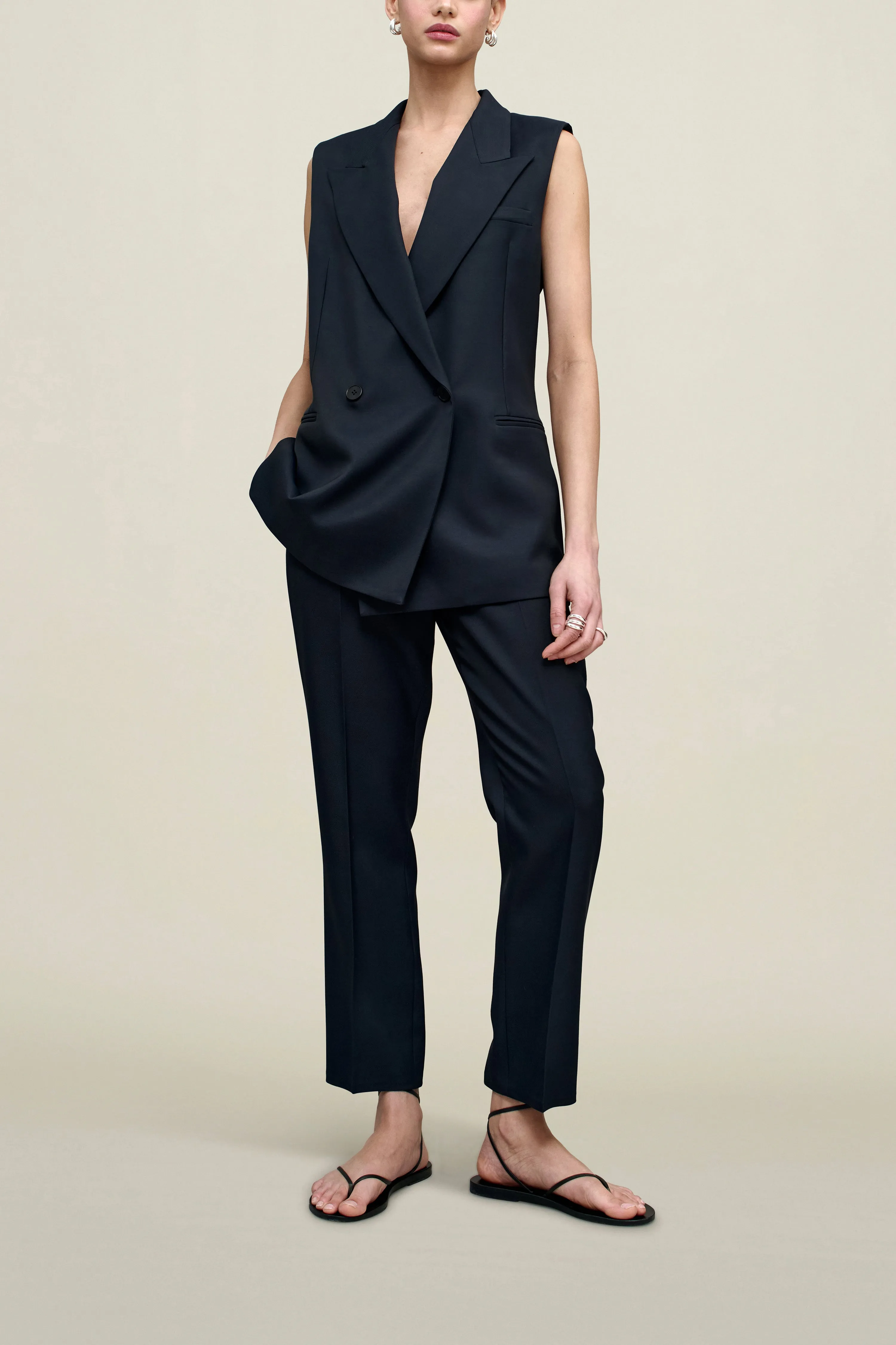 Deon Sleeveless Blazer in Grampian Twill sold by Kall Meyer product image thumbnail 3