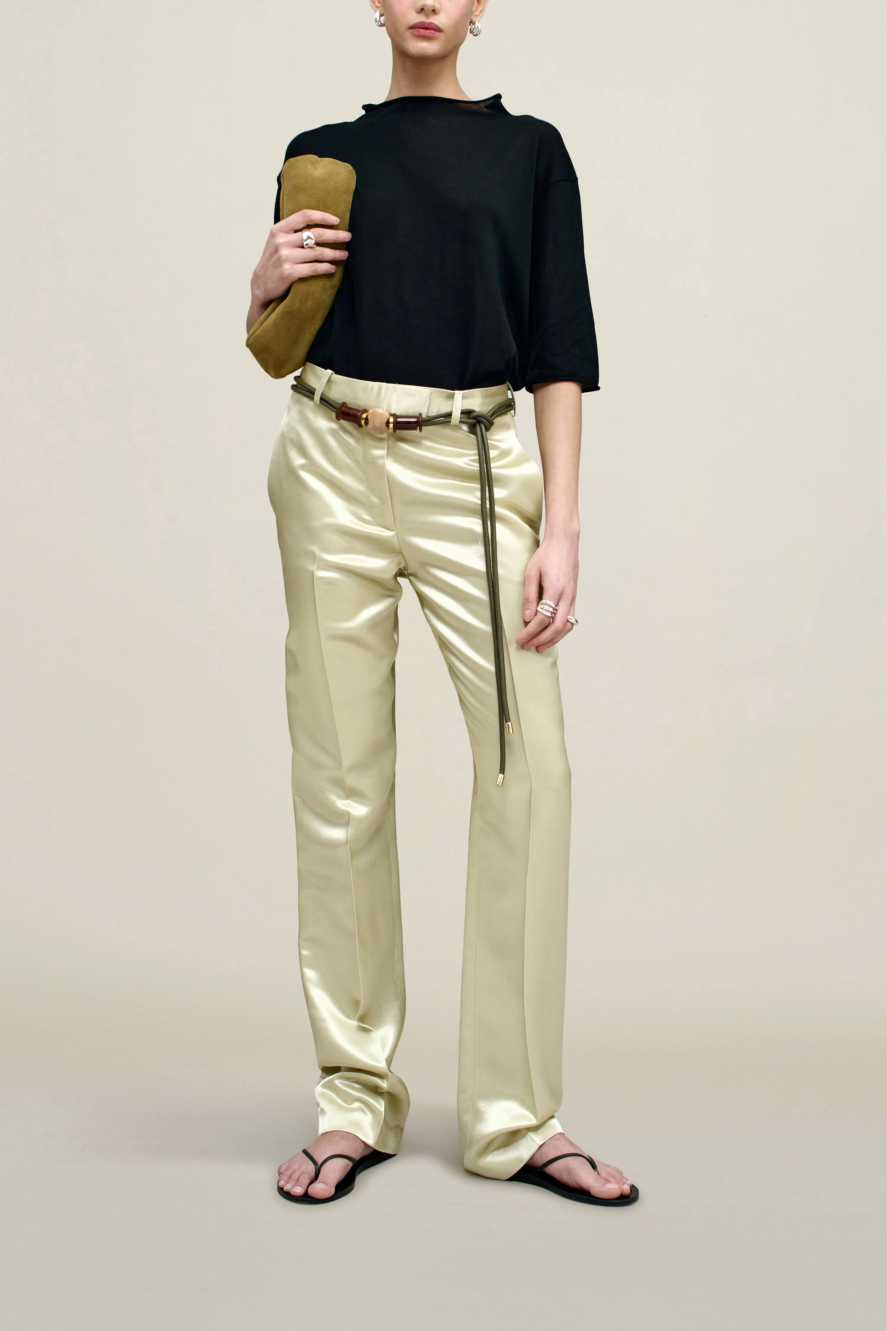 Charlie Long Trouser in Liquid Twill sold by Kall Meyer