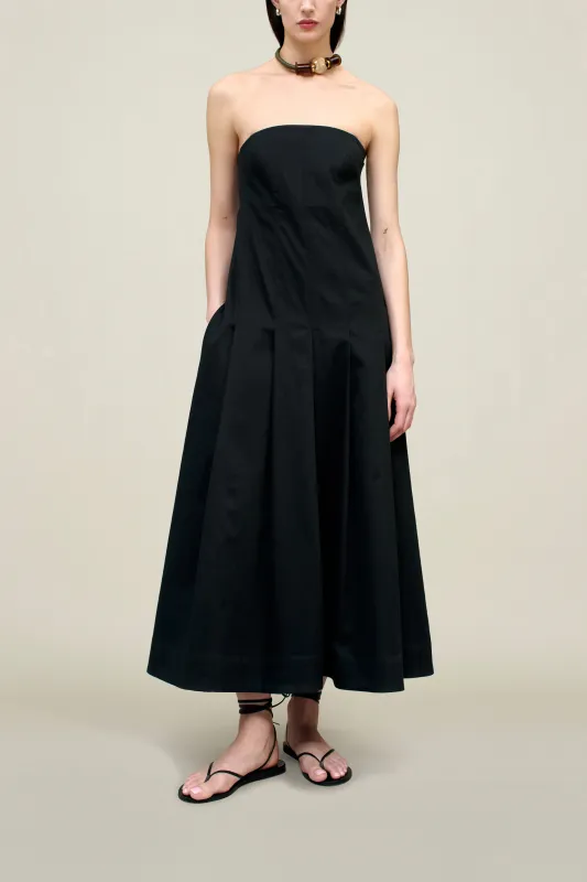 Maeve Pleated Dress in Cotton Twill made by Kall Meyer