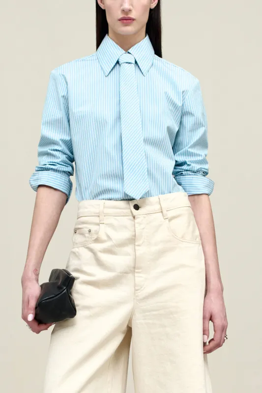 Billie Tie Blouse in Cotton Poplin made by Kall Meyer