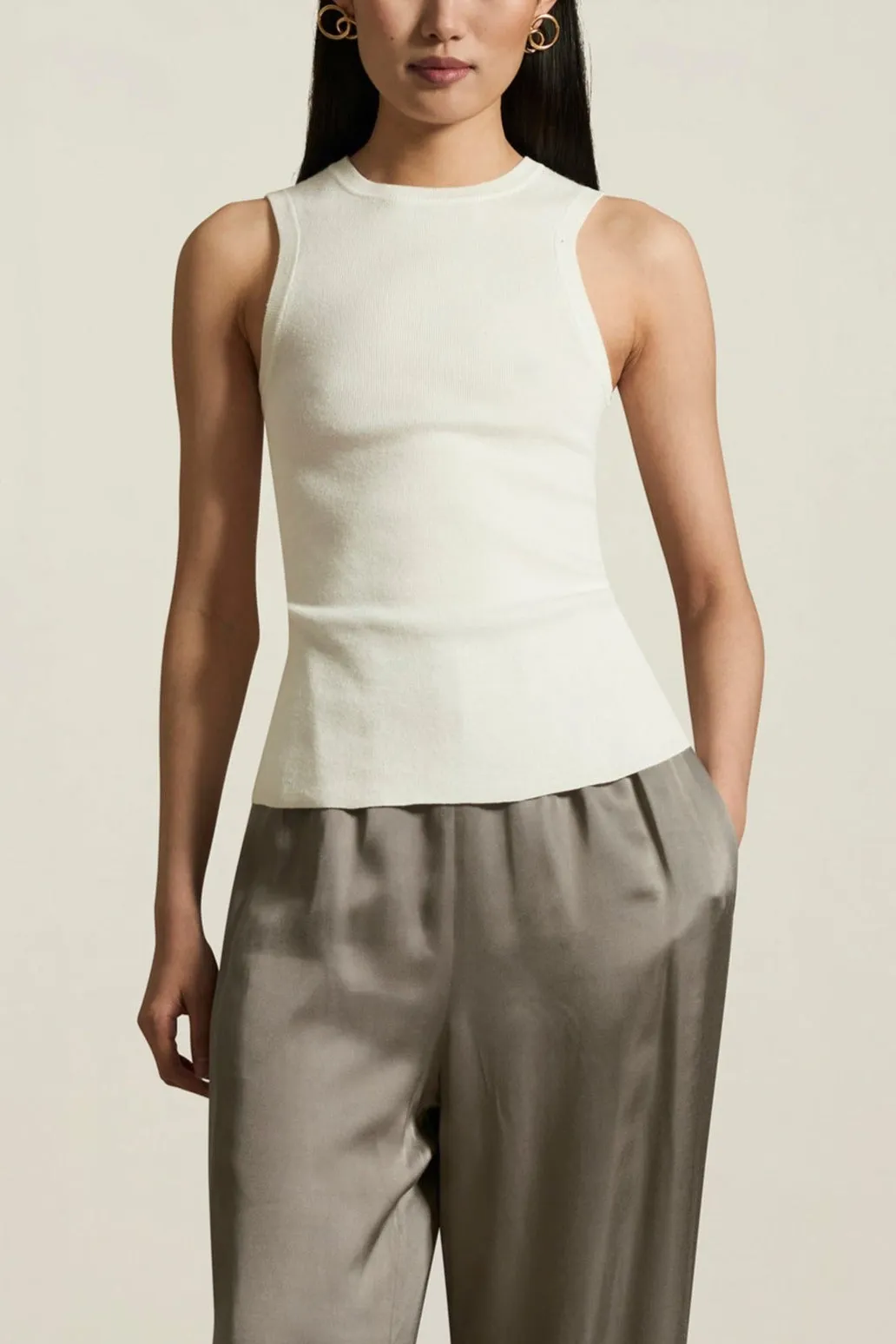 Ana Racer Tank in Viscose Linen sold by Kall Meyer