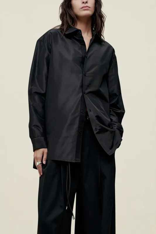 Signature Button Down in Silk Taffeta sold by Kall Meyer