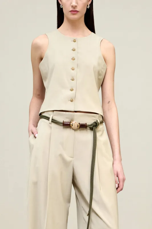 Emerson Vest in Paperweight Wool sold by Kall Meyer