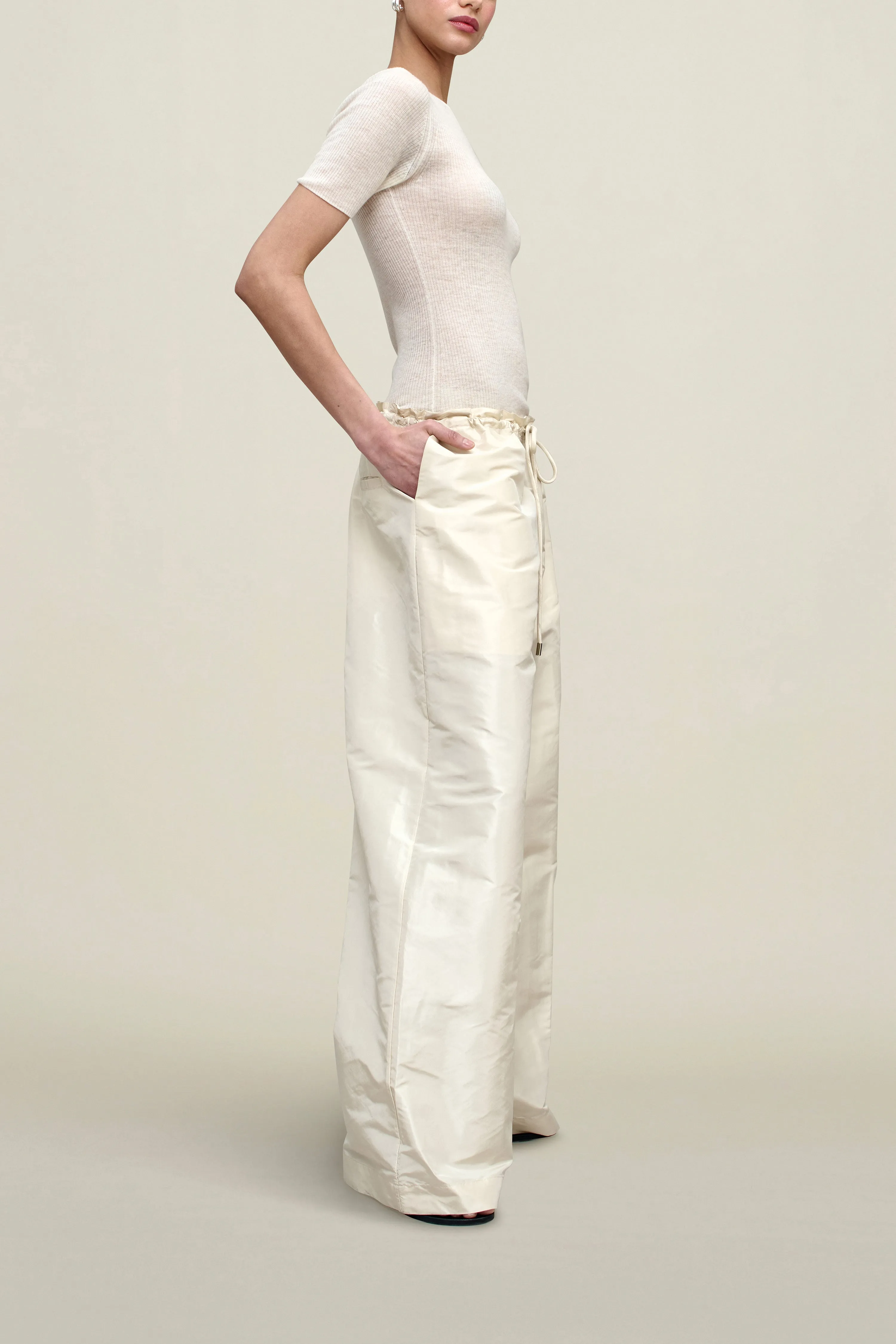 Wesley Drawstring Pant in Silk Taffeta sold by Kall Meyer product image thumbnail 4