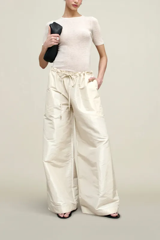 Wesley Drawstring Pant in Silk Taffeta sold by Kall Meyer