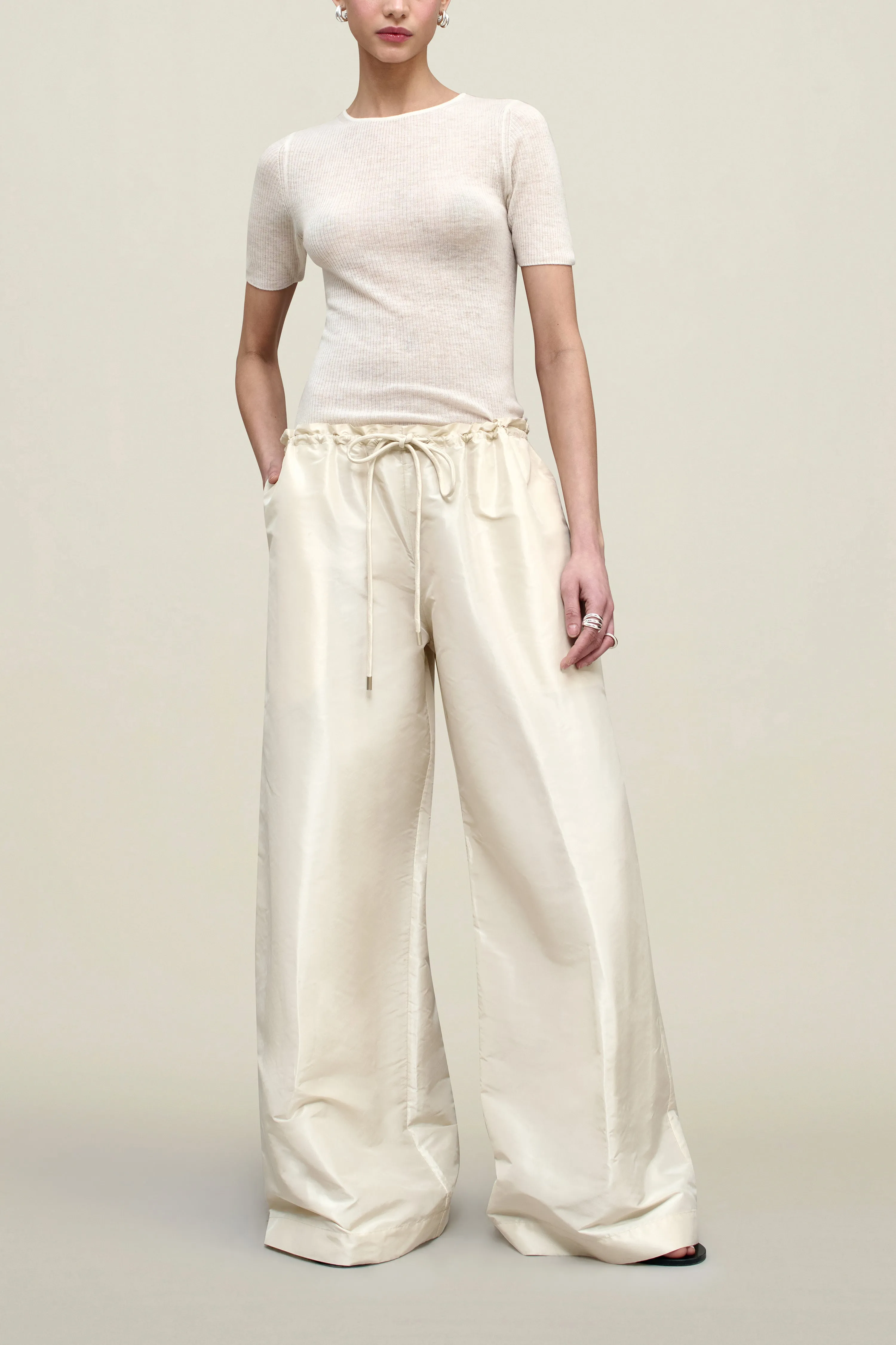 Wesley Drawstring Pant in Silk Taffeta sold by Kall Meyer product image thumbnail 2