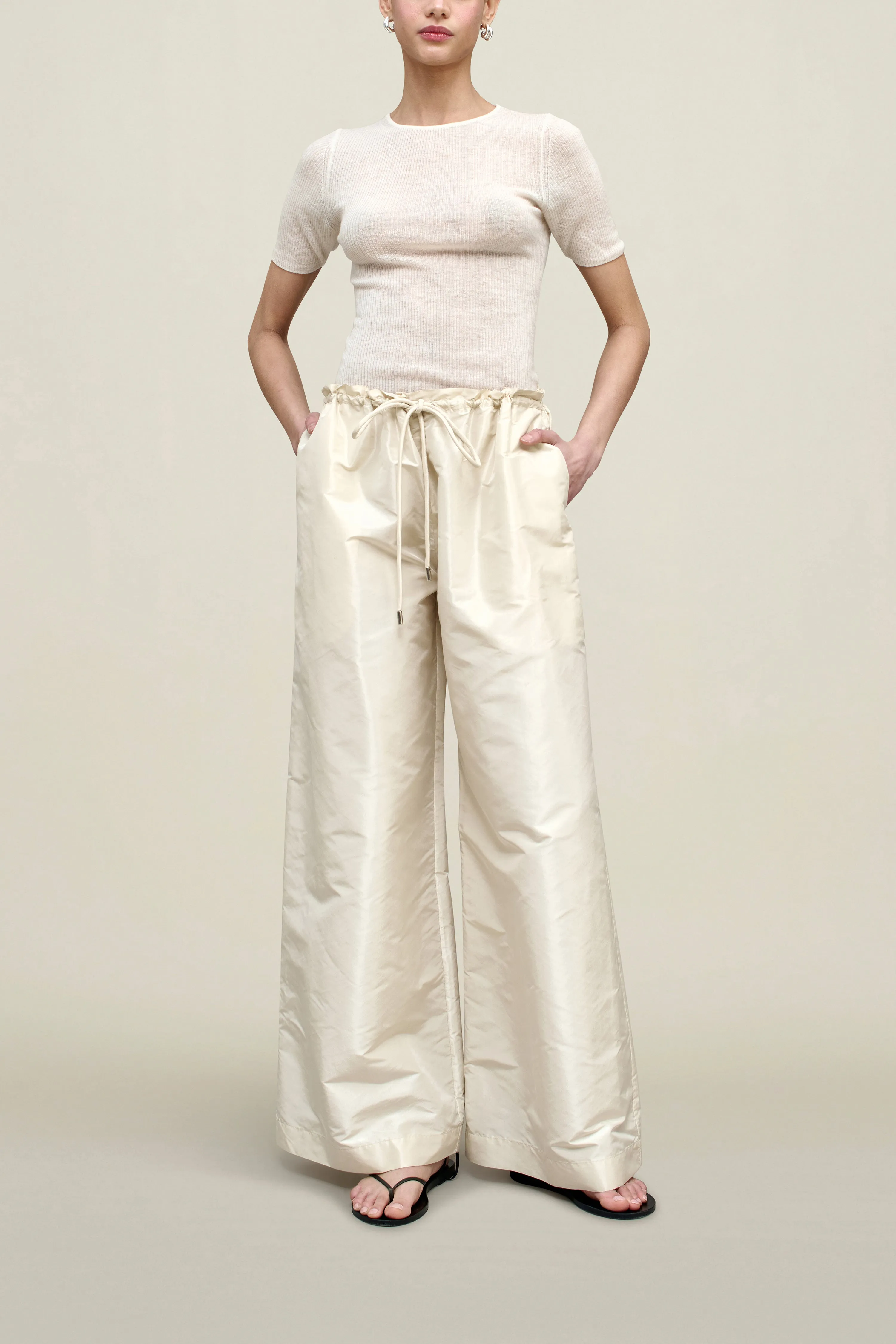 Wesley Drawstring Pant in Silk Taffeta sold by Kall Meyer product image thumbnail 3