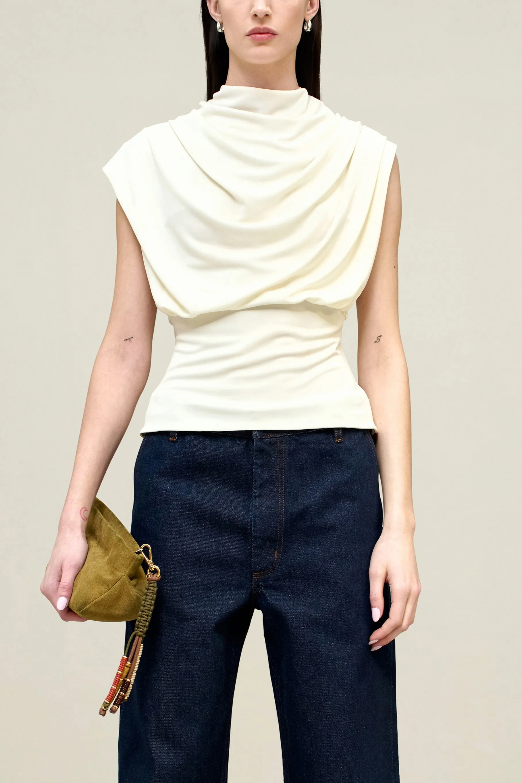Jocelyn Draped Top in Slinky Jersey sold by Kall Meyer