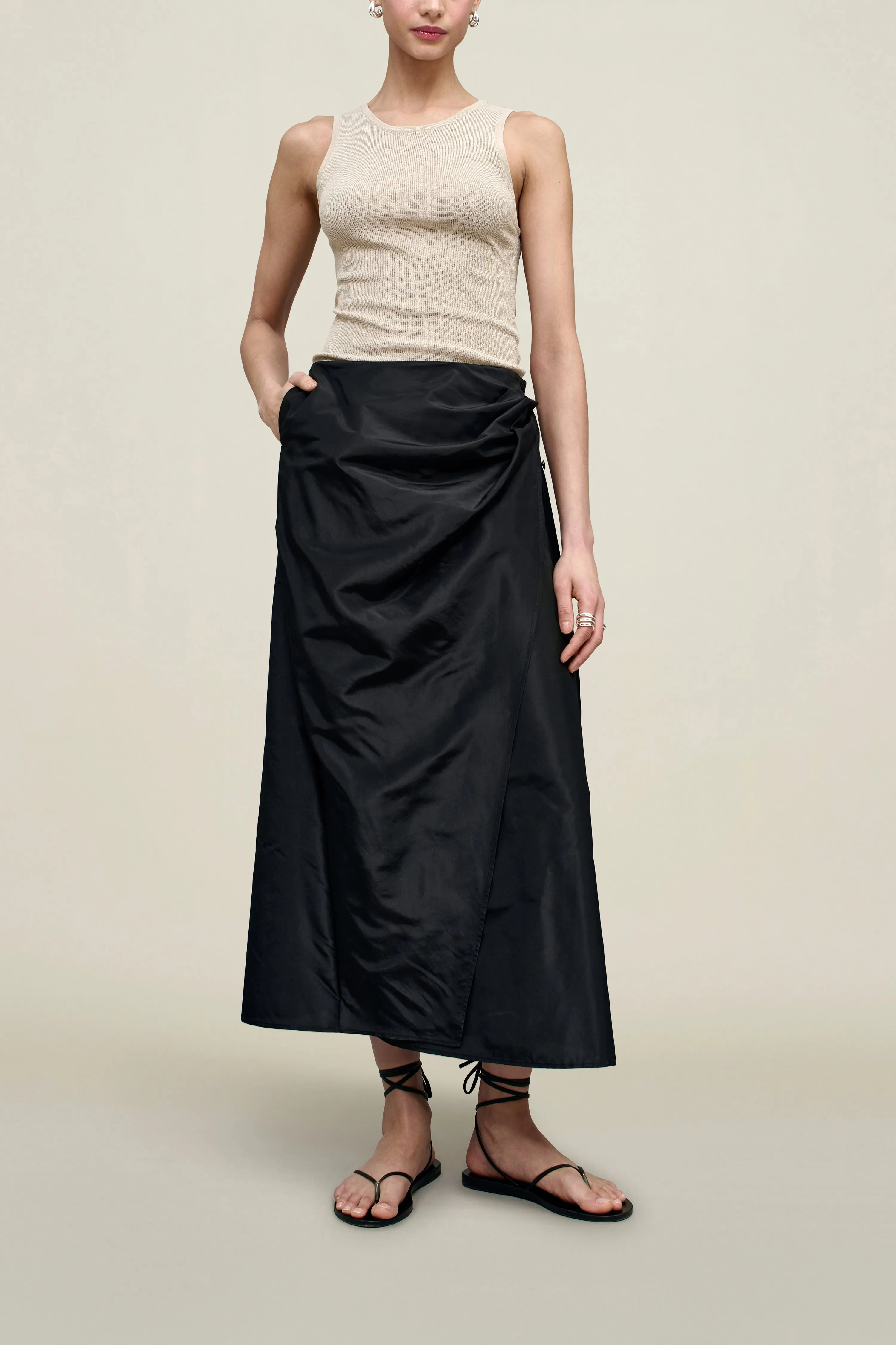 Cecile Wrap Skirt in Silk Taffeta sold by Kall Meyer product image thumbnail 2