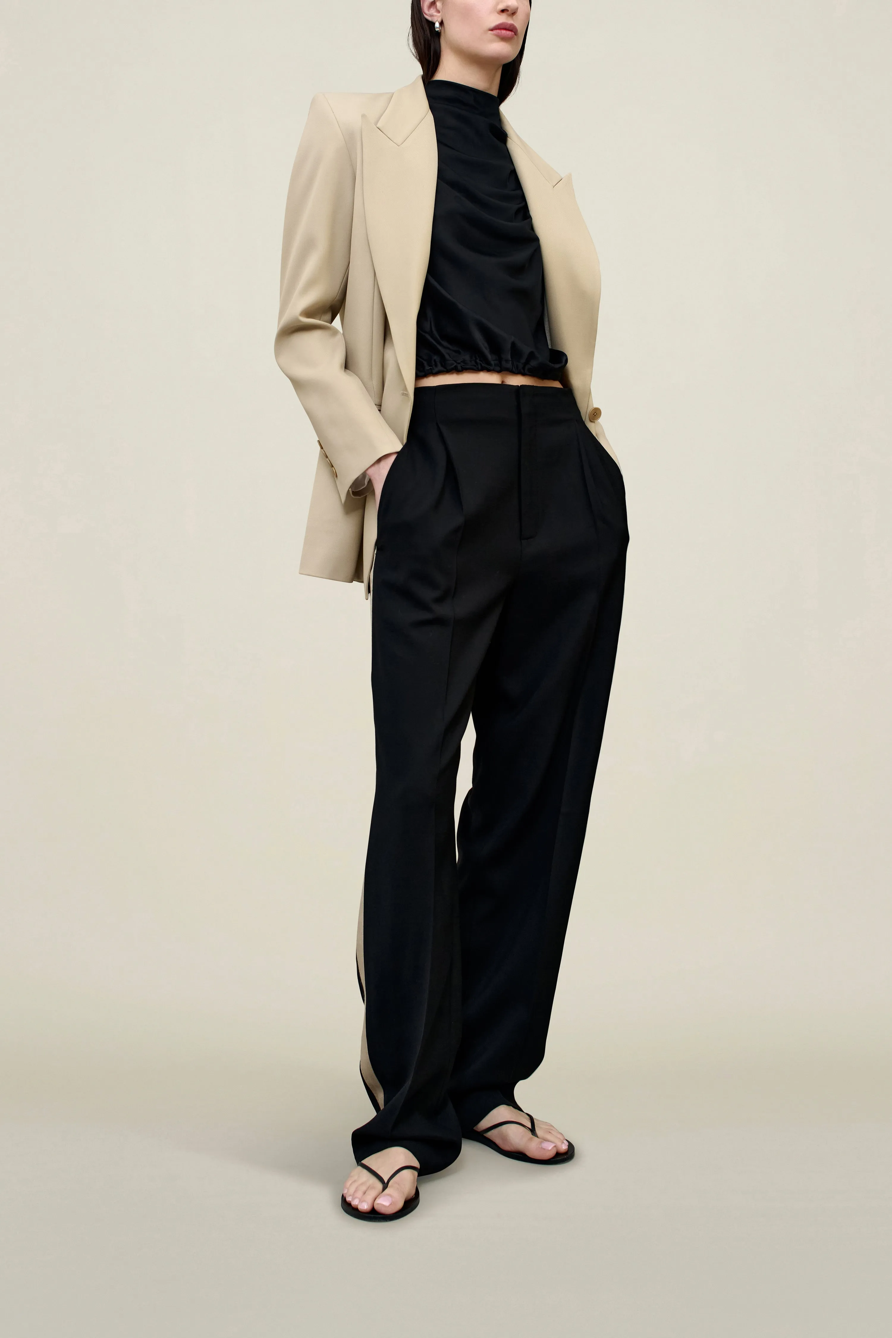 Phoebe Tuxedo Trouser in Wool Combo sold by Kall Meyer product image thumbnail 3