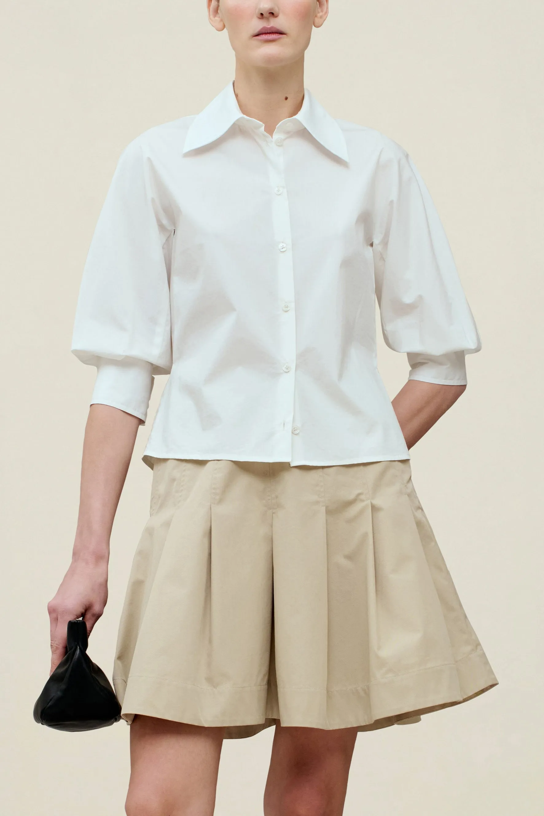Colette 3/4 Sleeve Button Down in Soft Cotton sold by Kall Meyer