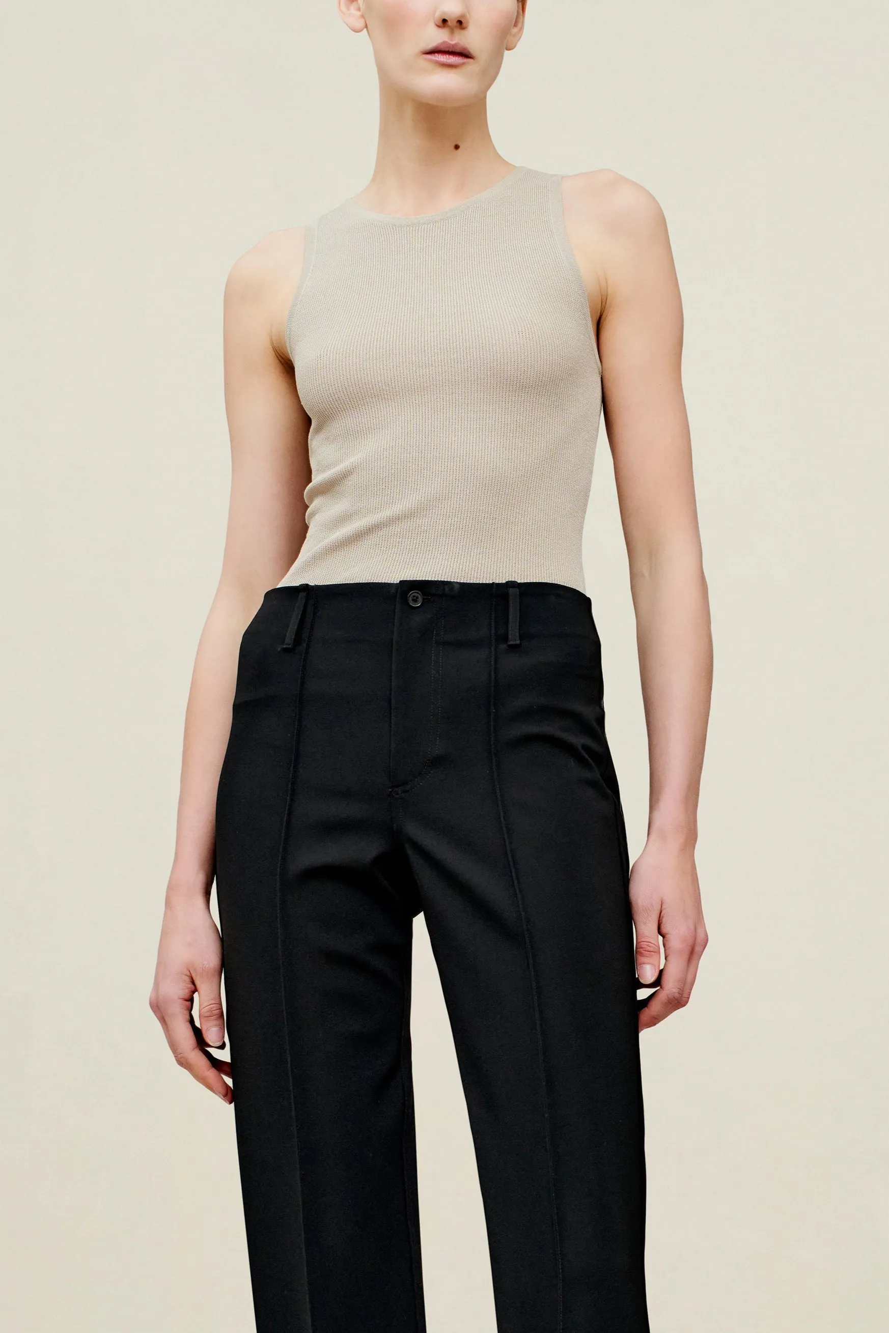 Este Racer Tank in Linen Viscose sold by Kall Meyer