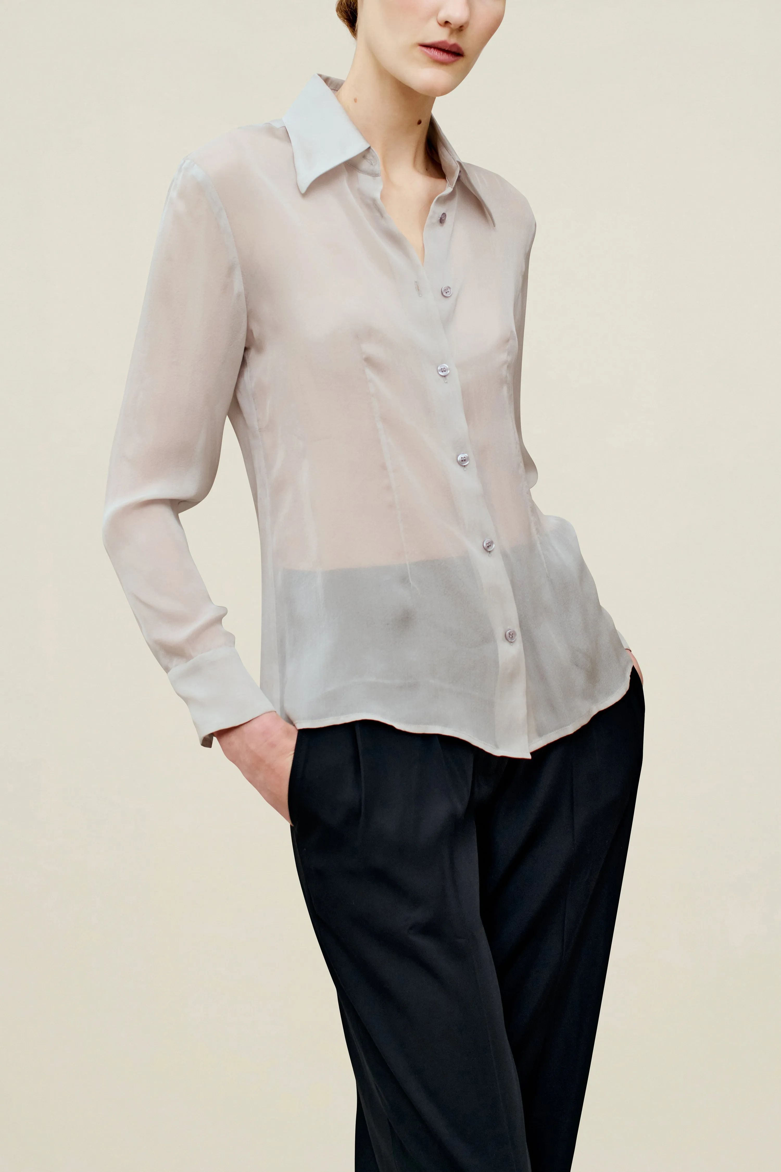 Léa Slim Blouse in Silk Chiffon sold by Kall Meyer product image thumbnail 2