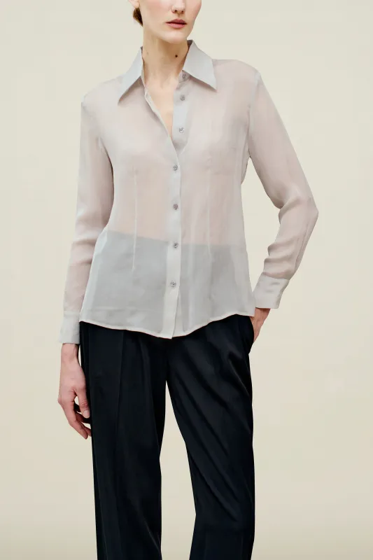 Léa Slim Blouse in Silk Chiffon made by Kall Meyer