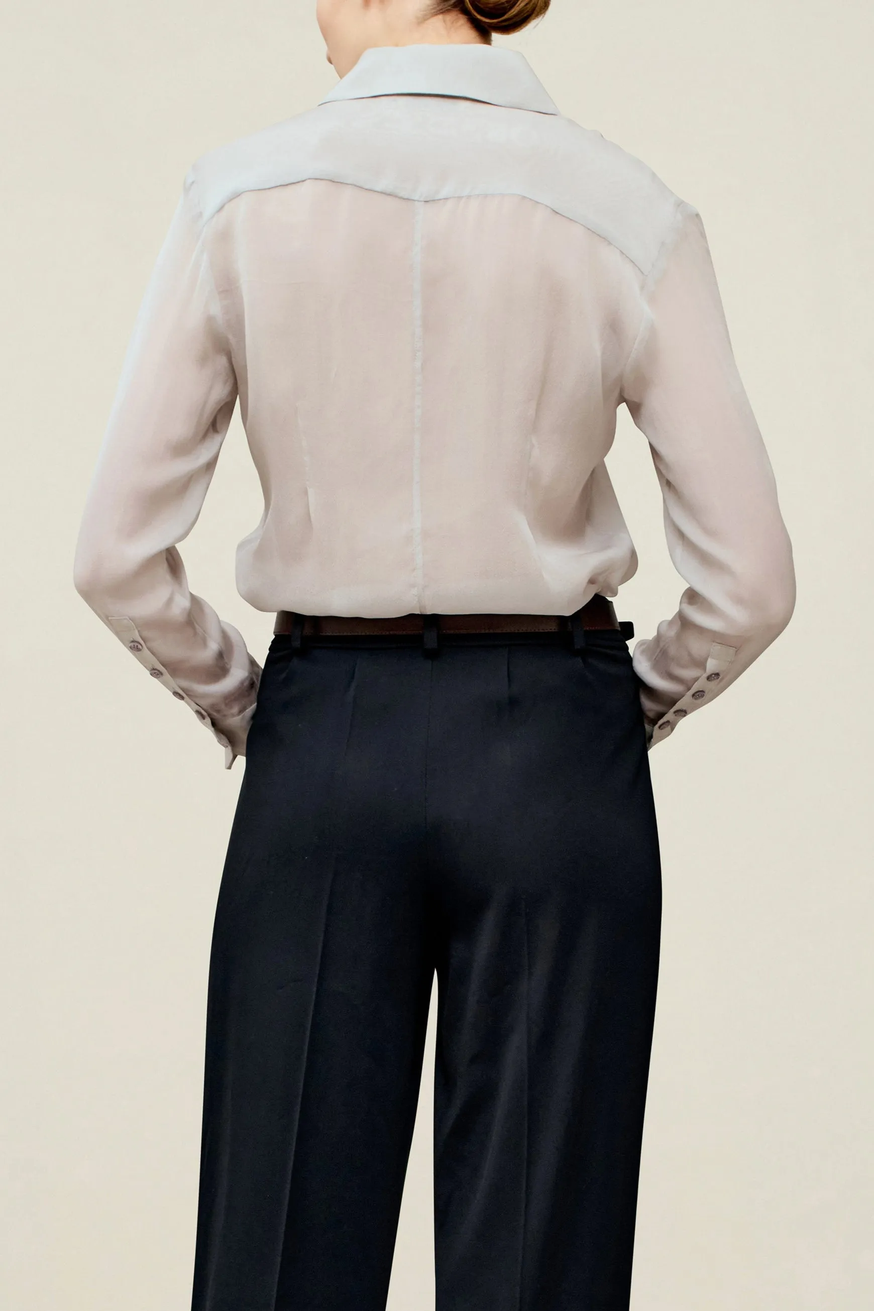 Léa Slim Blouse in Silk Chiffon sold by Kall Meyer product image thumbnail 4