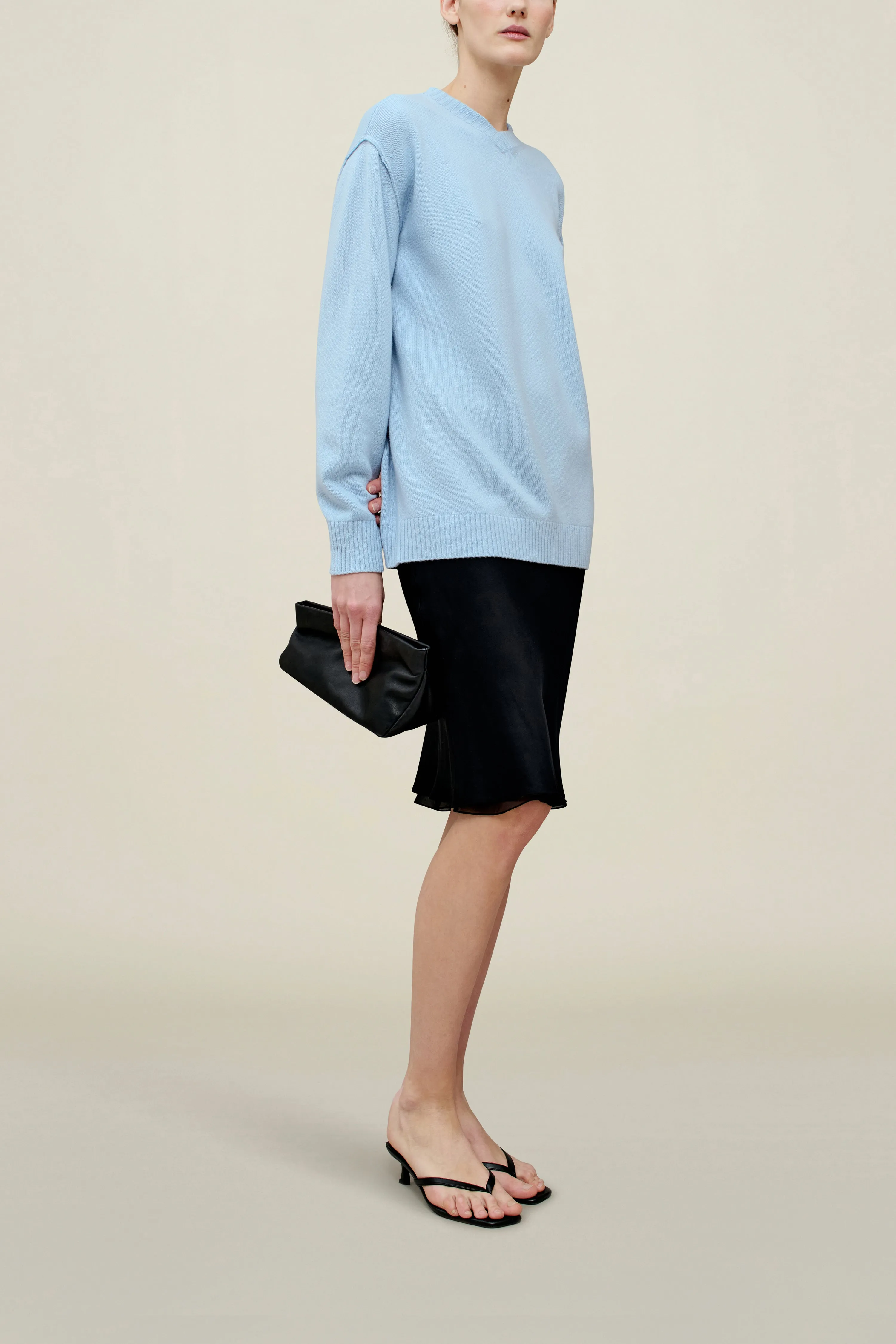 Lena Cashmere V-Neck in Cashmere Blend sold by Kall Meyer product image thumbnail 4