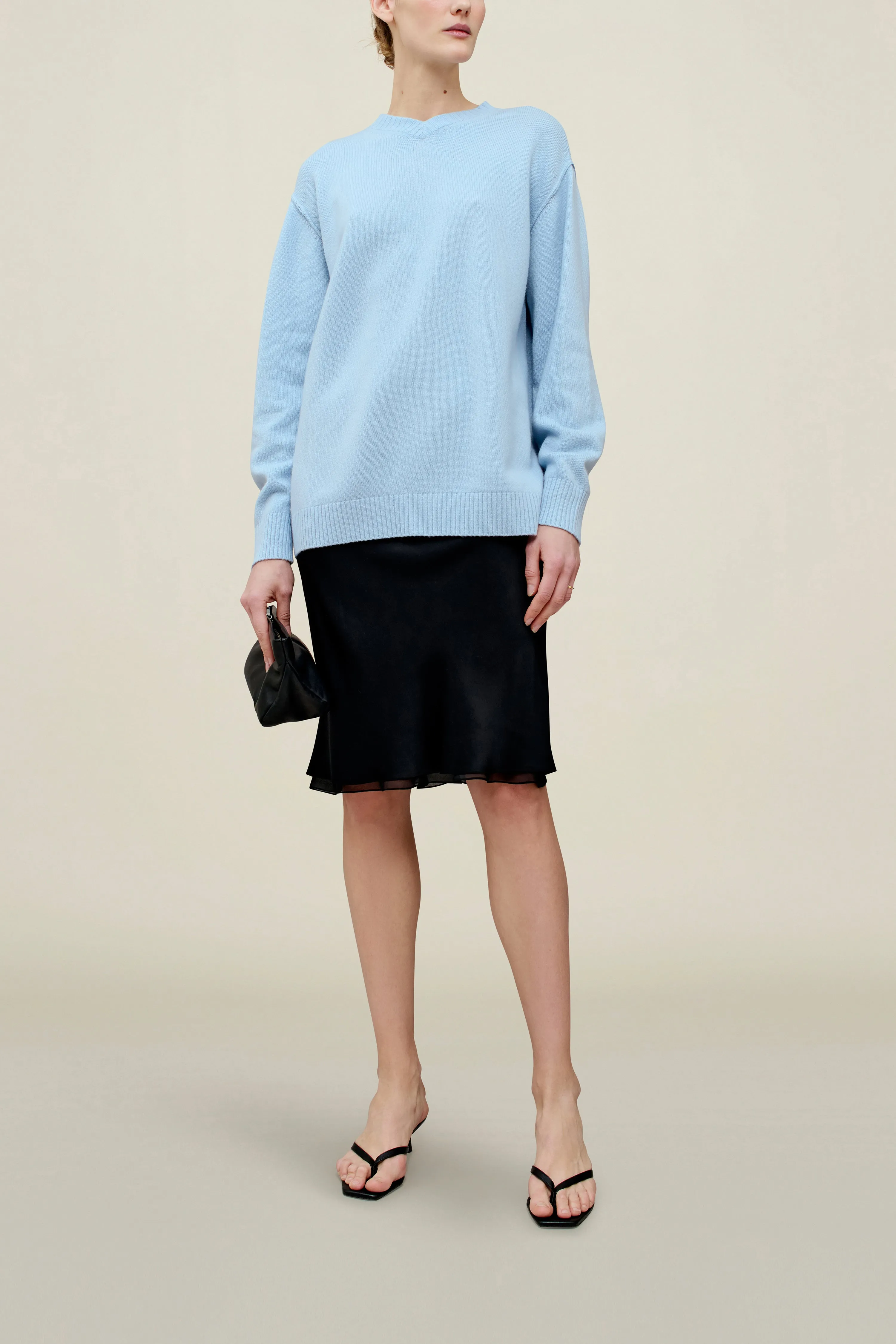 Lena Cashmere V-Neck in Cashmere Blend sold by Kall Meyer product image thumbnail 3