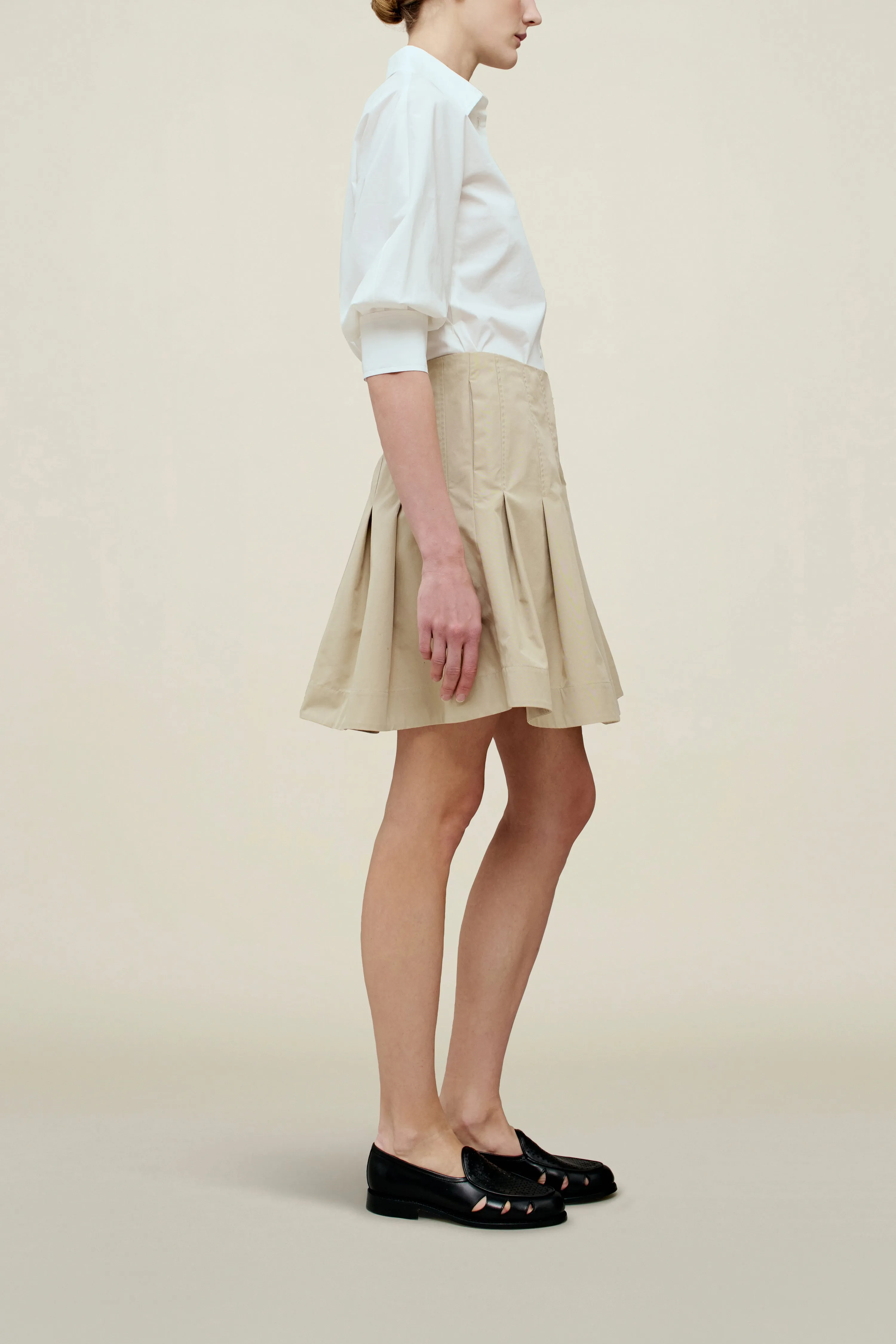 Sutton Pleated Skirt in Compact Cotton sold by Kall Meyer product image thumbnail 3