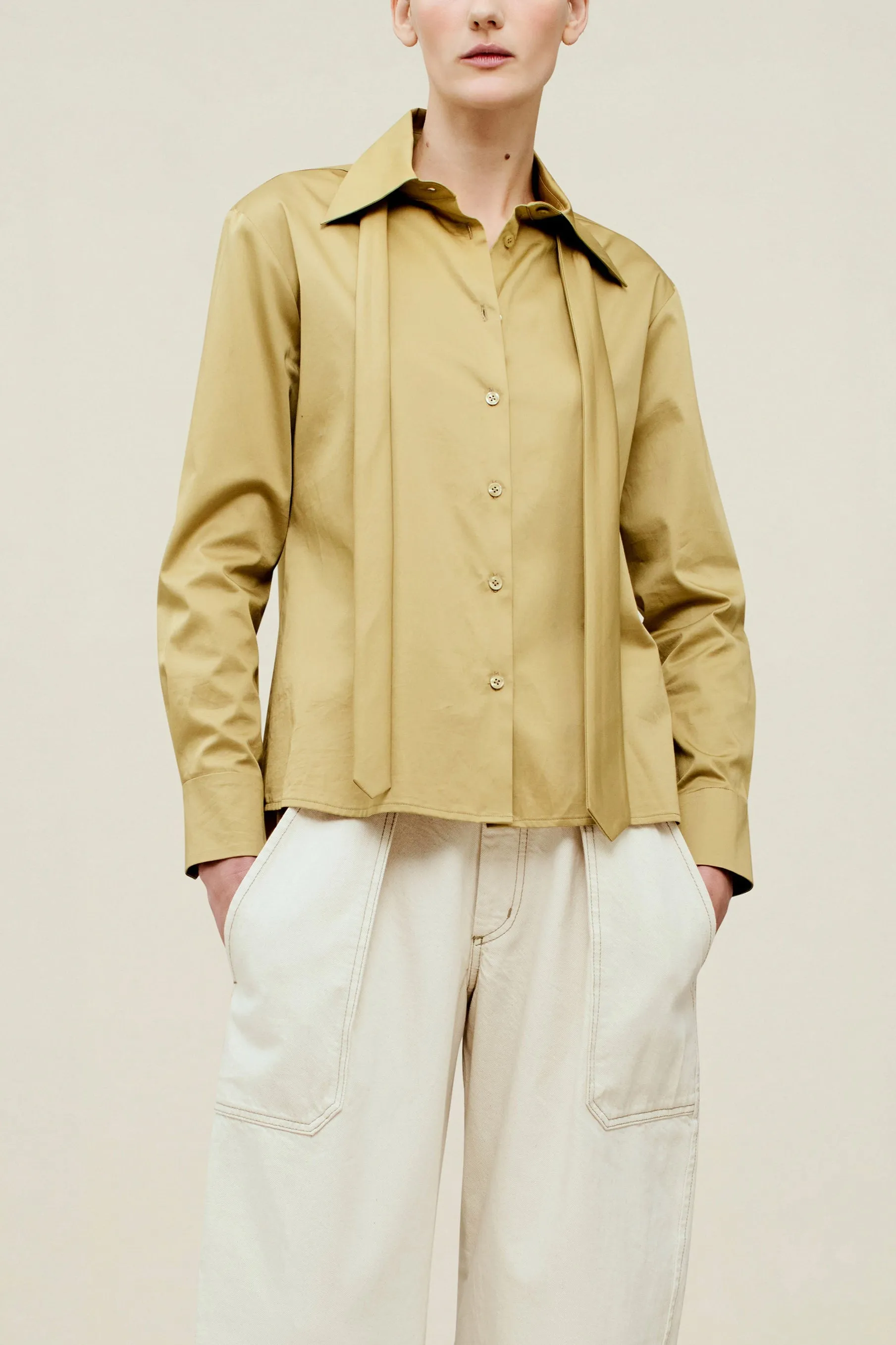 Billie Tie Blouse in Cotton Sateen sold by Kall Meyer product image thumbnail 3