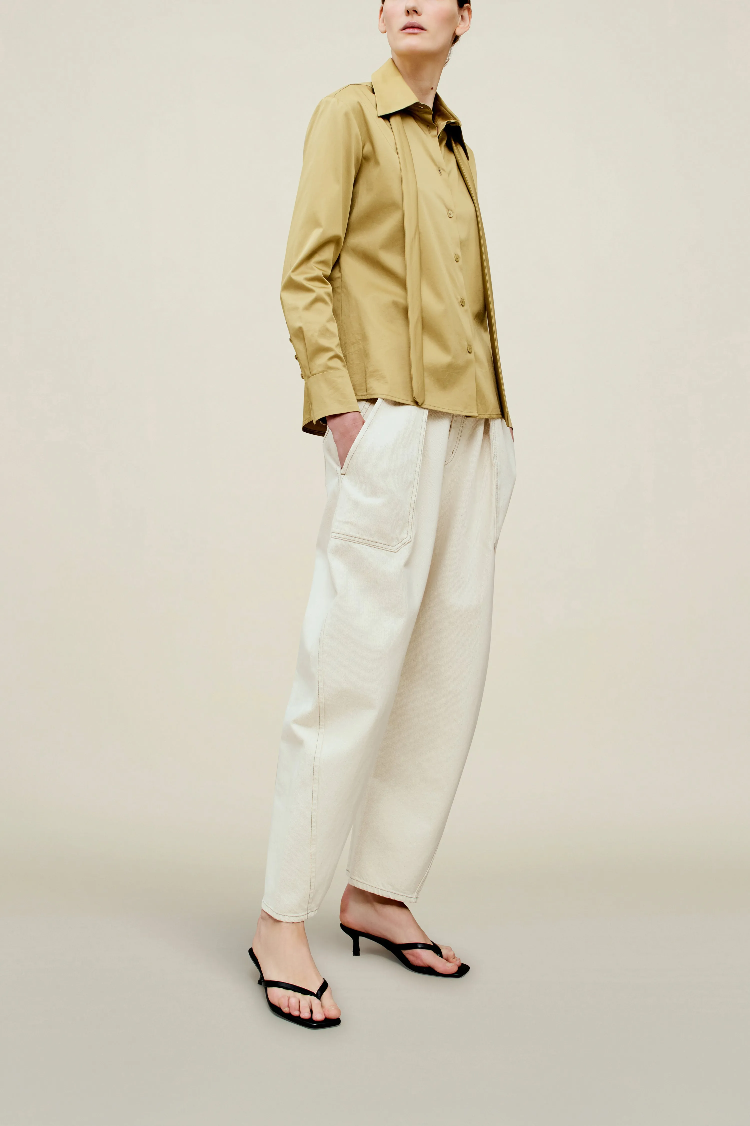 Billie Tie Blouse in Cotton Sateen sold by Kall Meyer product image thumbnail 5