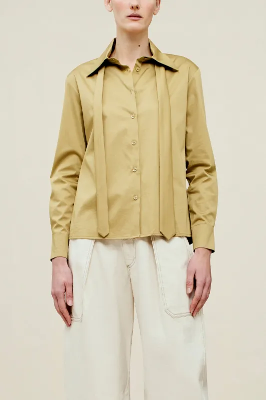 Billie Tie Blouse in Cotton Sateen sold by Kall Meyer