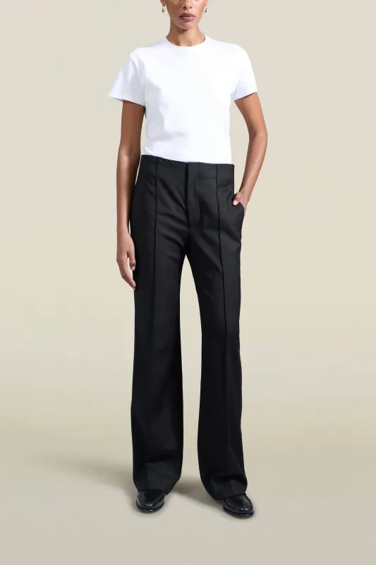 Genevieve Tuxedo Trouser in Black Wool Satin Combo made by Kall Meyer