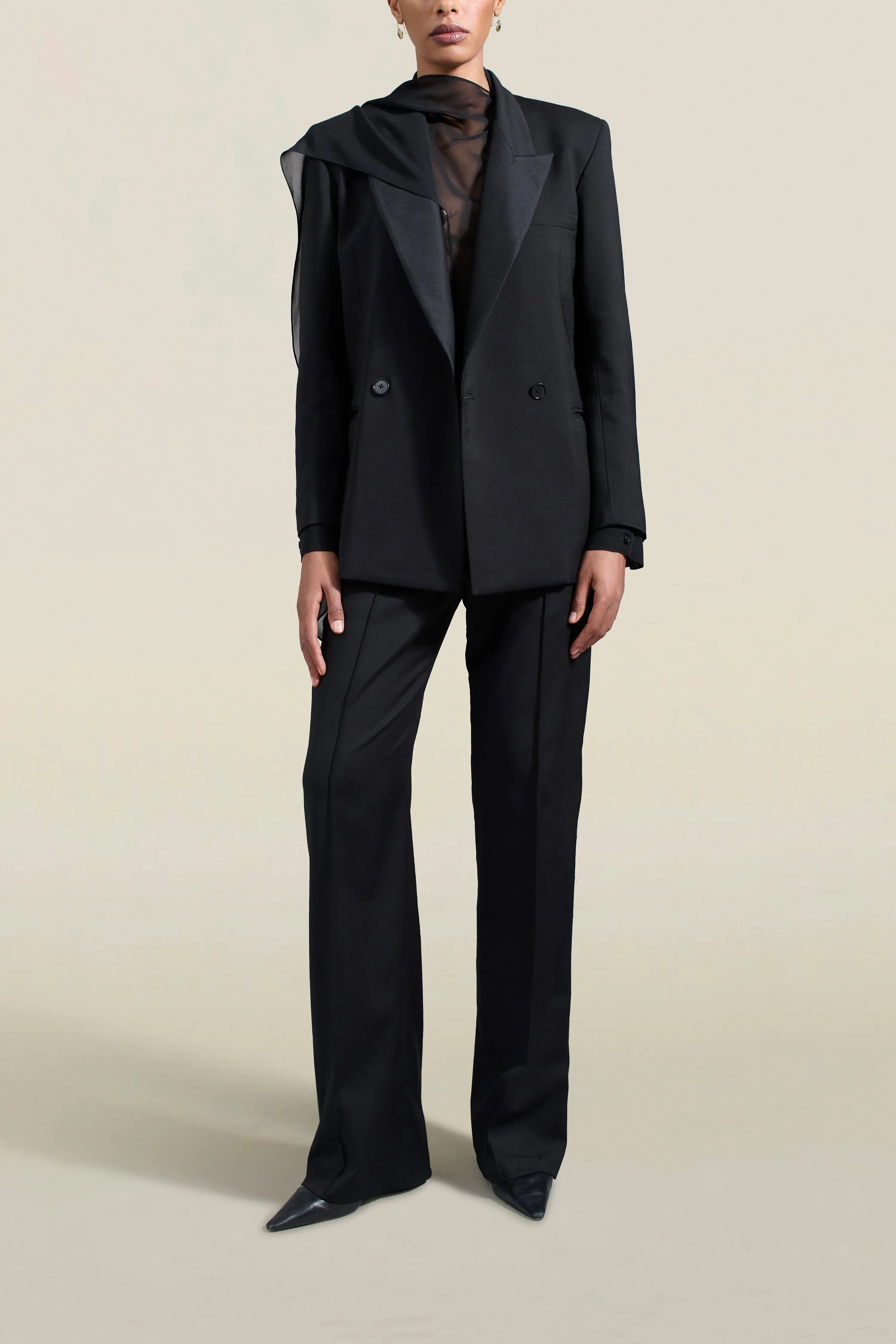 Shea Blouse in Black Lightweight Chiffon sold by Kall Meyer product image thumbnail 5