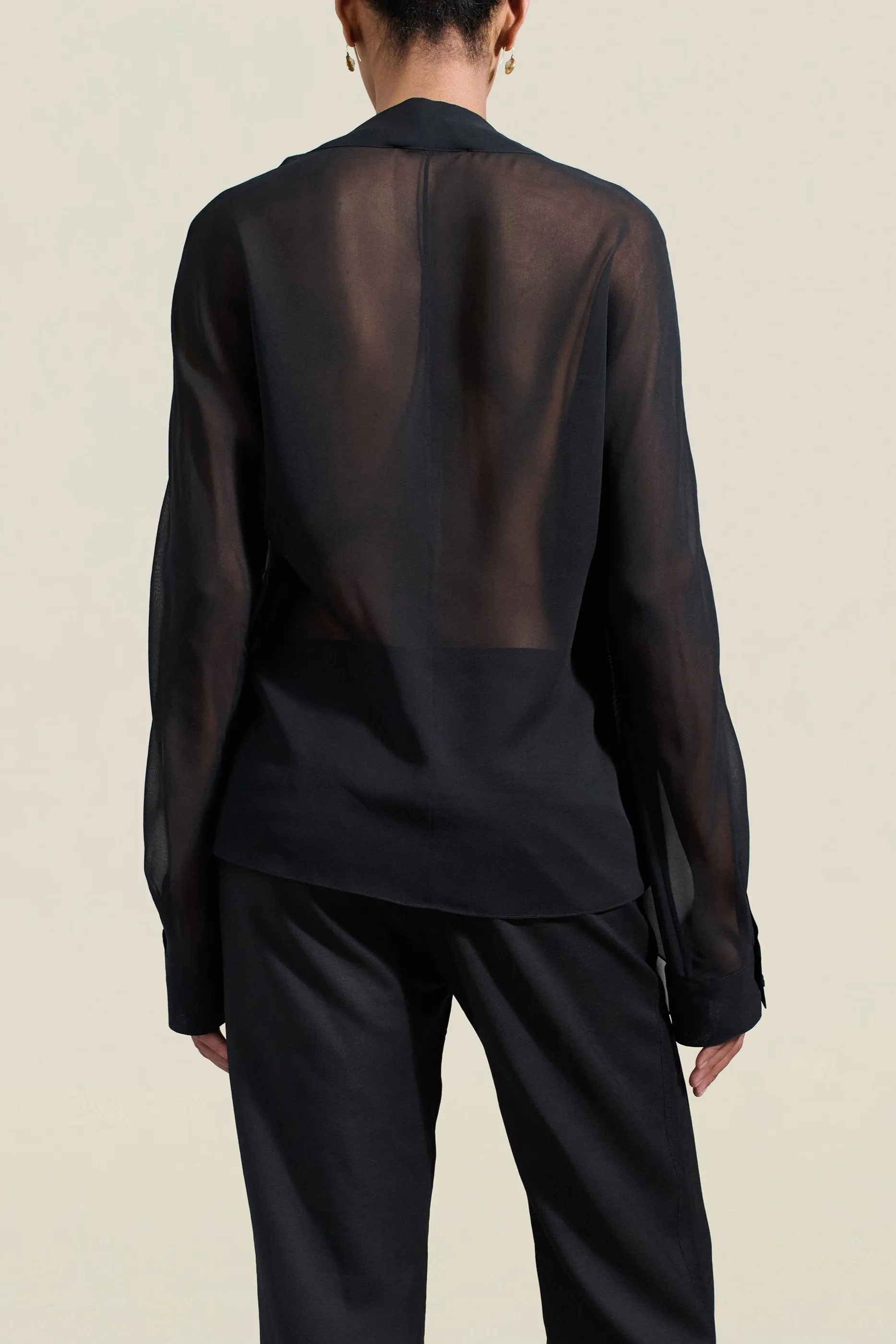 Shea Blouse in Black Lightweight Chiffon sold by Kall Meyer product image thumbnail 3