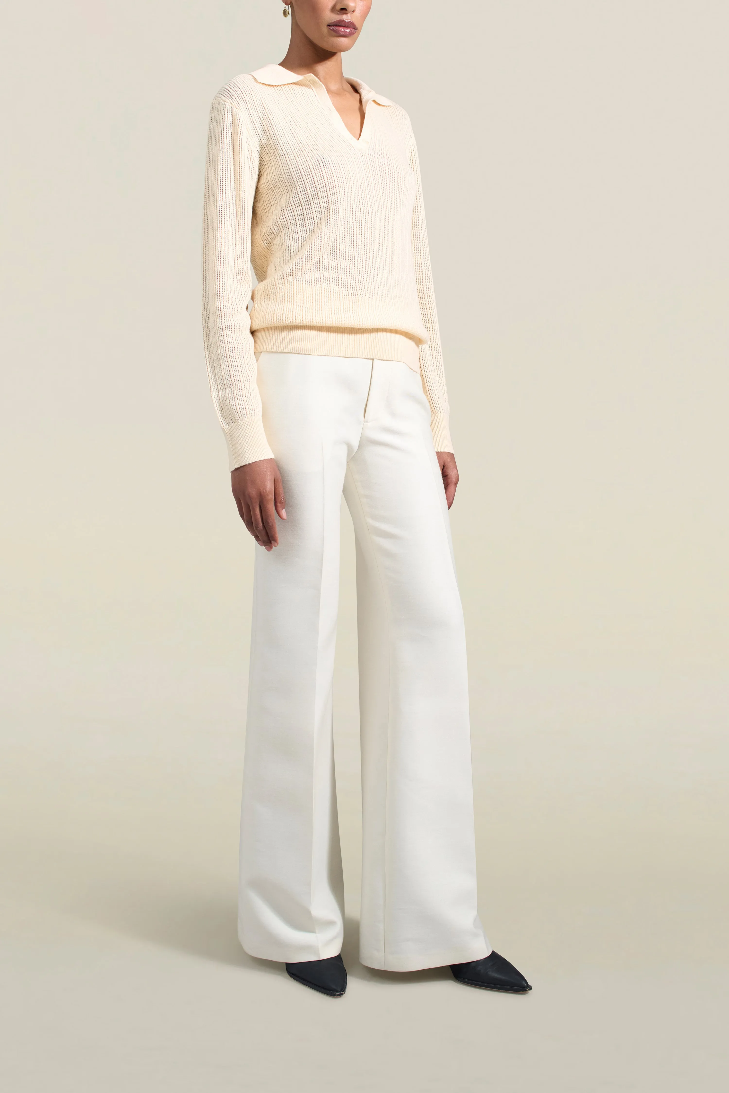 Aubrey Cashmere Polo in Cream sold by Kall Meyer product image thumbnail 2