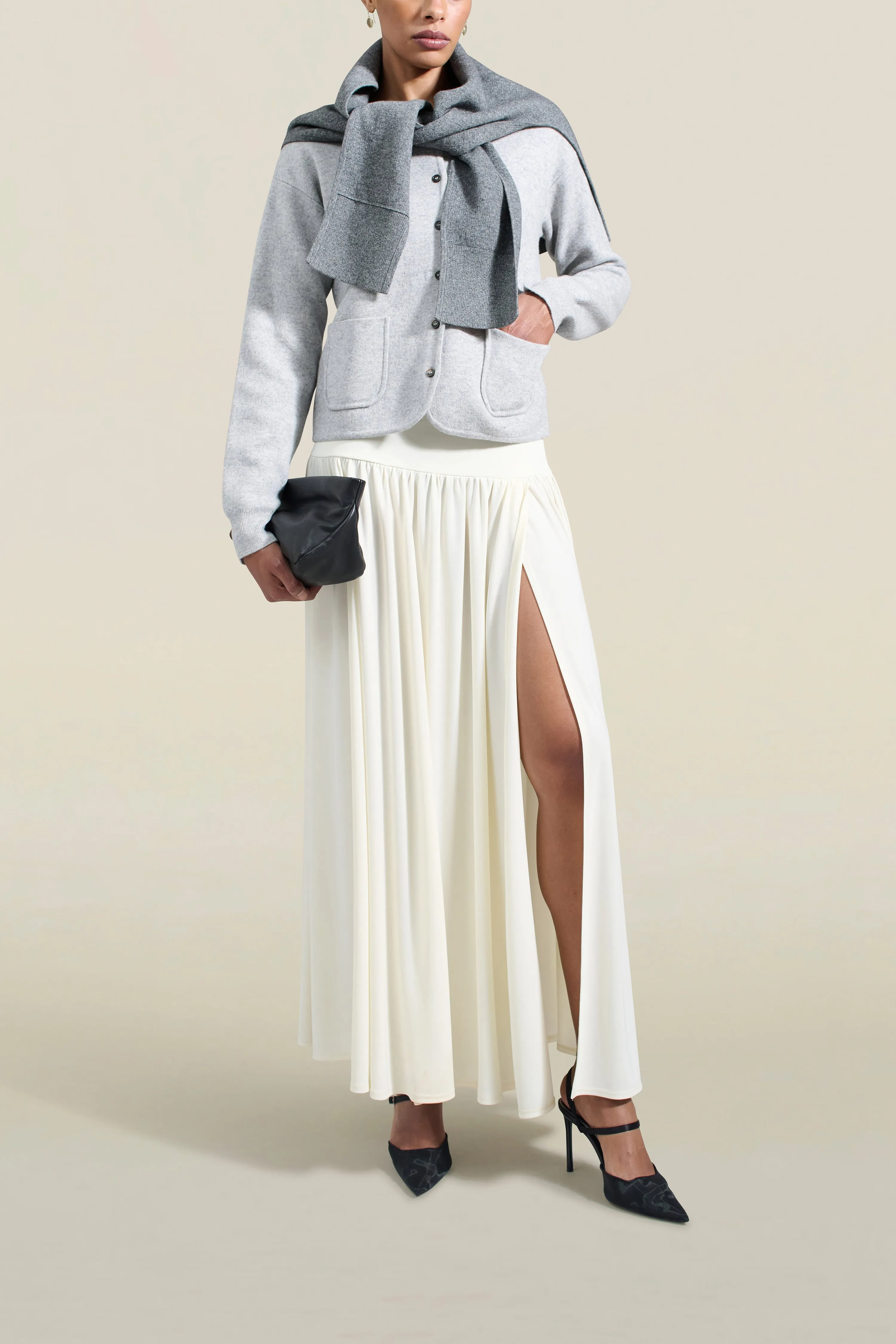 Evie Cardigan in Sterling Nylon Wool sold by Kall Meyer product image thumbnail 3