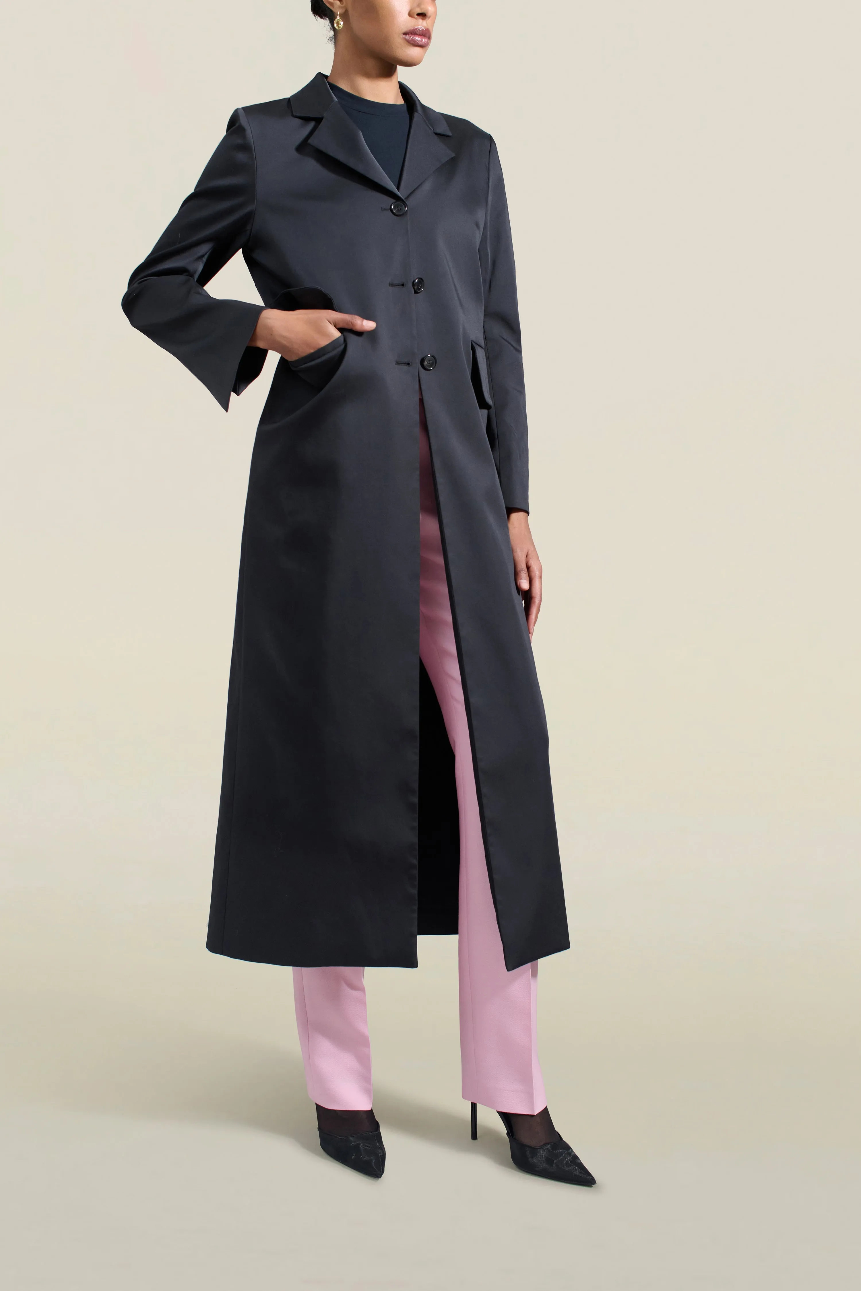 Alexa Coat in Black Summer Mikado sold by Kall Meyer product image thumbnail 3