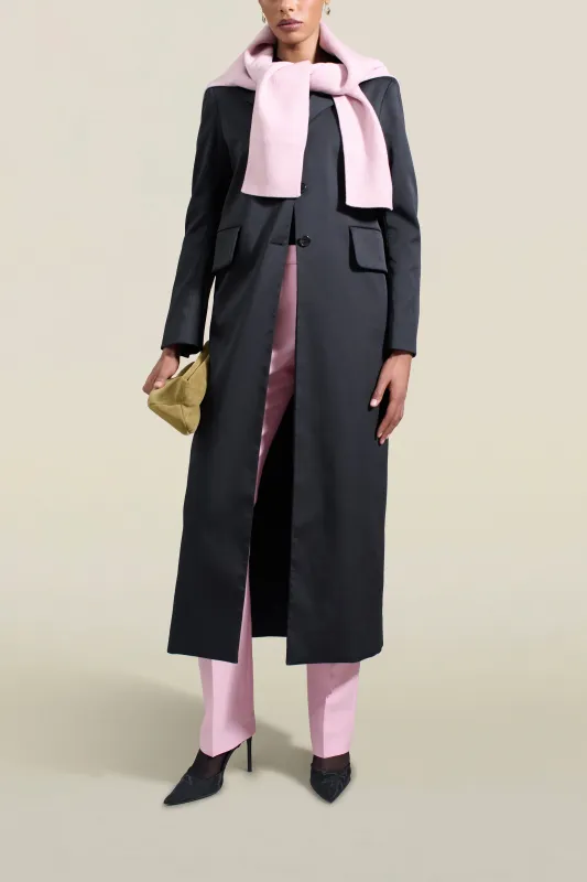 Alexa Coat in Black Summer Mikado made by Kall Meyer