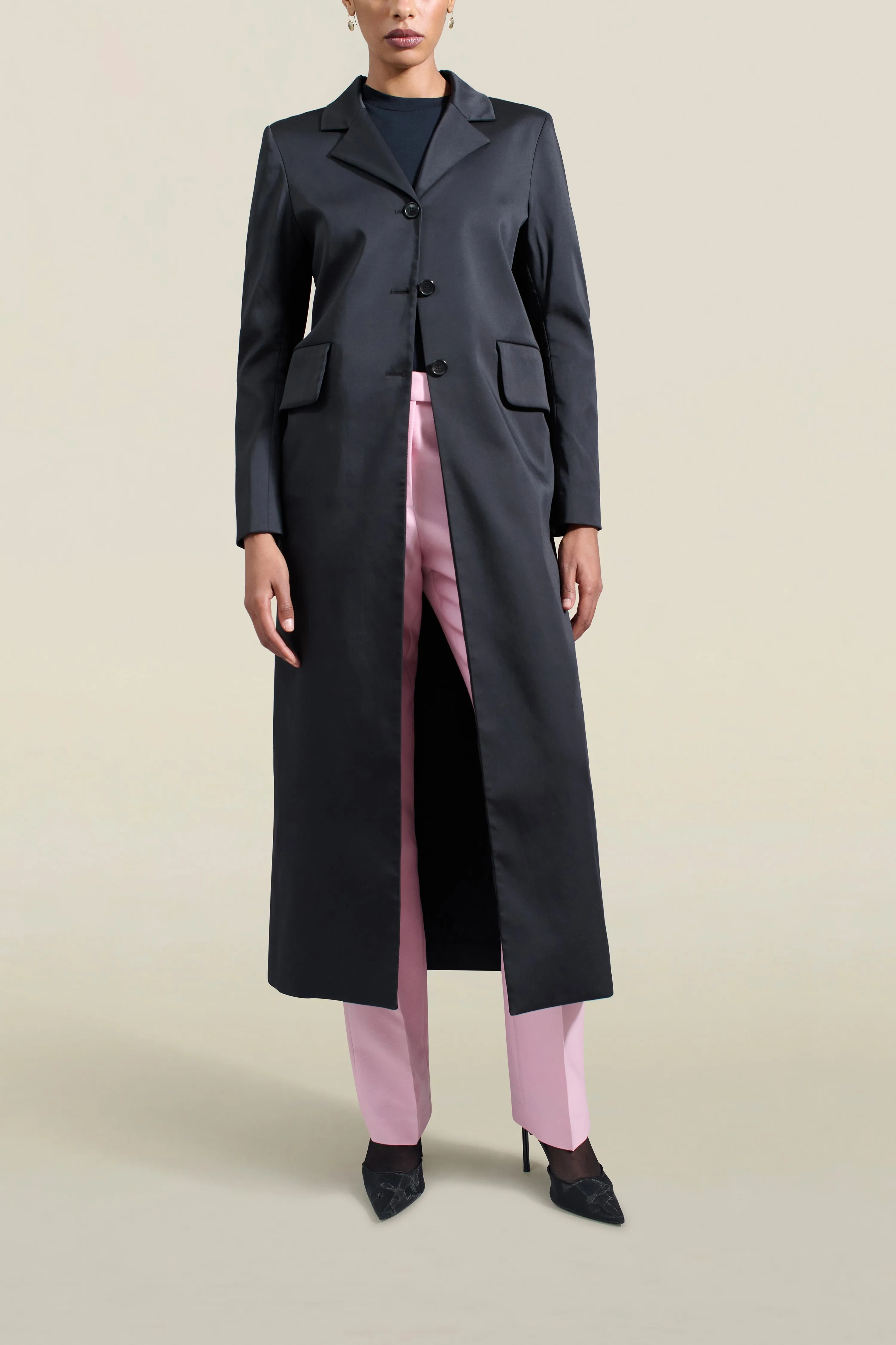 Alexa Coat in Black Summer Mikado sold by Kall Meyer product image thumbnail 2