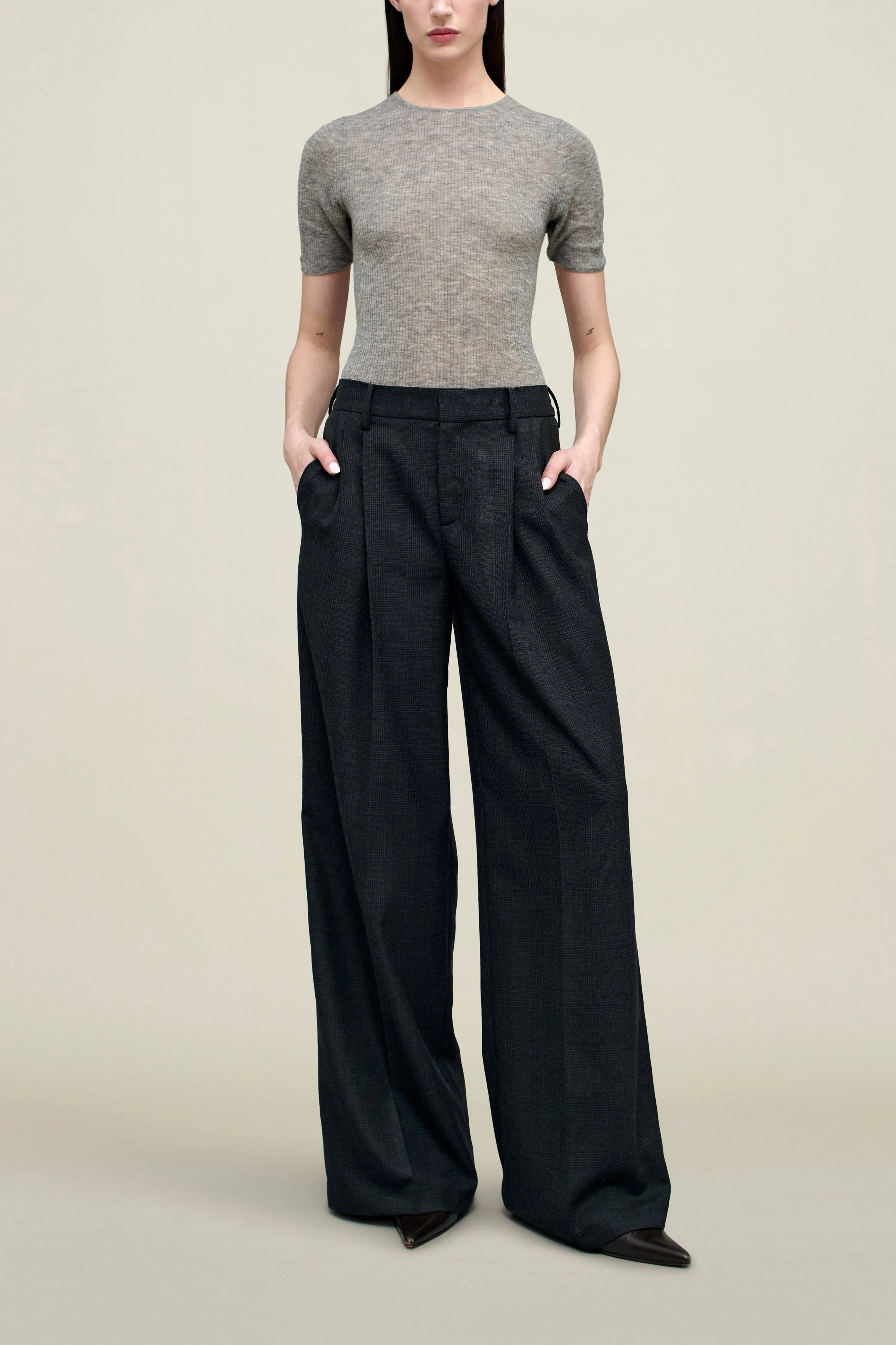 Roxana Low-Rise Trouser in Light Wool Suiting sold by Kall Meyer product image thumbnail 3