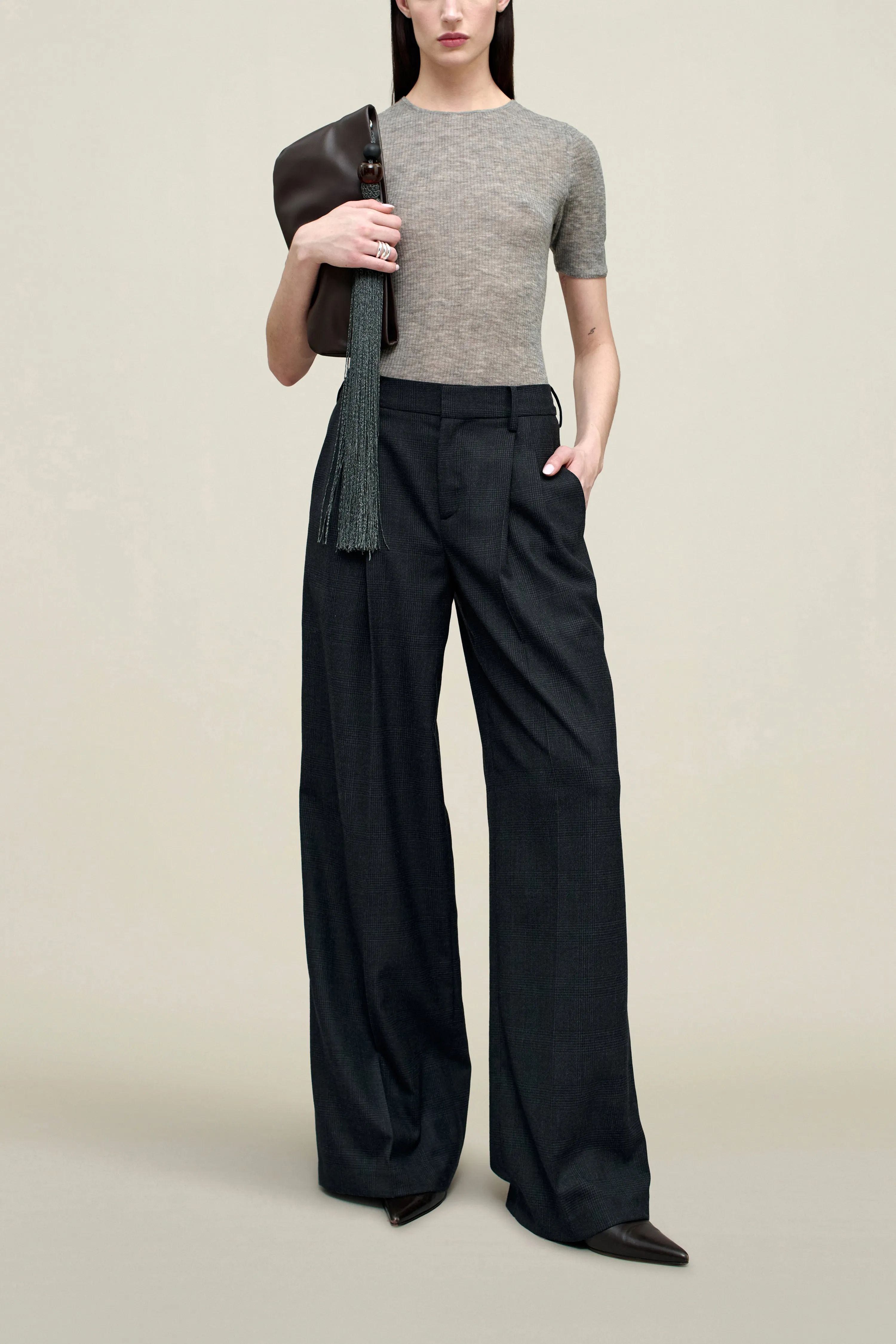 Roxana Low-Rise Trouser in Light Wool Suiting sold by Kall Meyer product image thumbnail 2