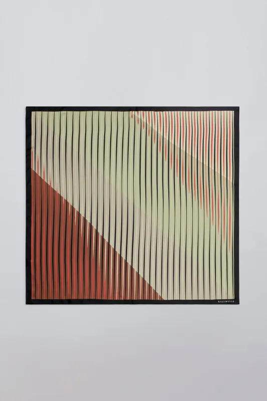 Large Fluted Scarf in Neutral Silk Twill made by Kall Meyer