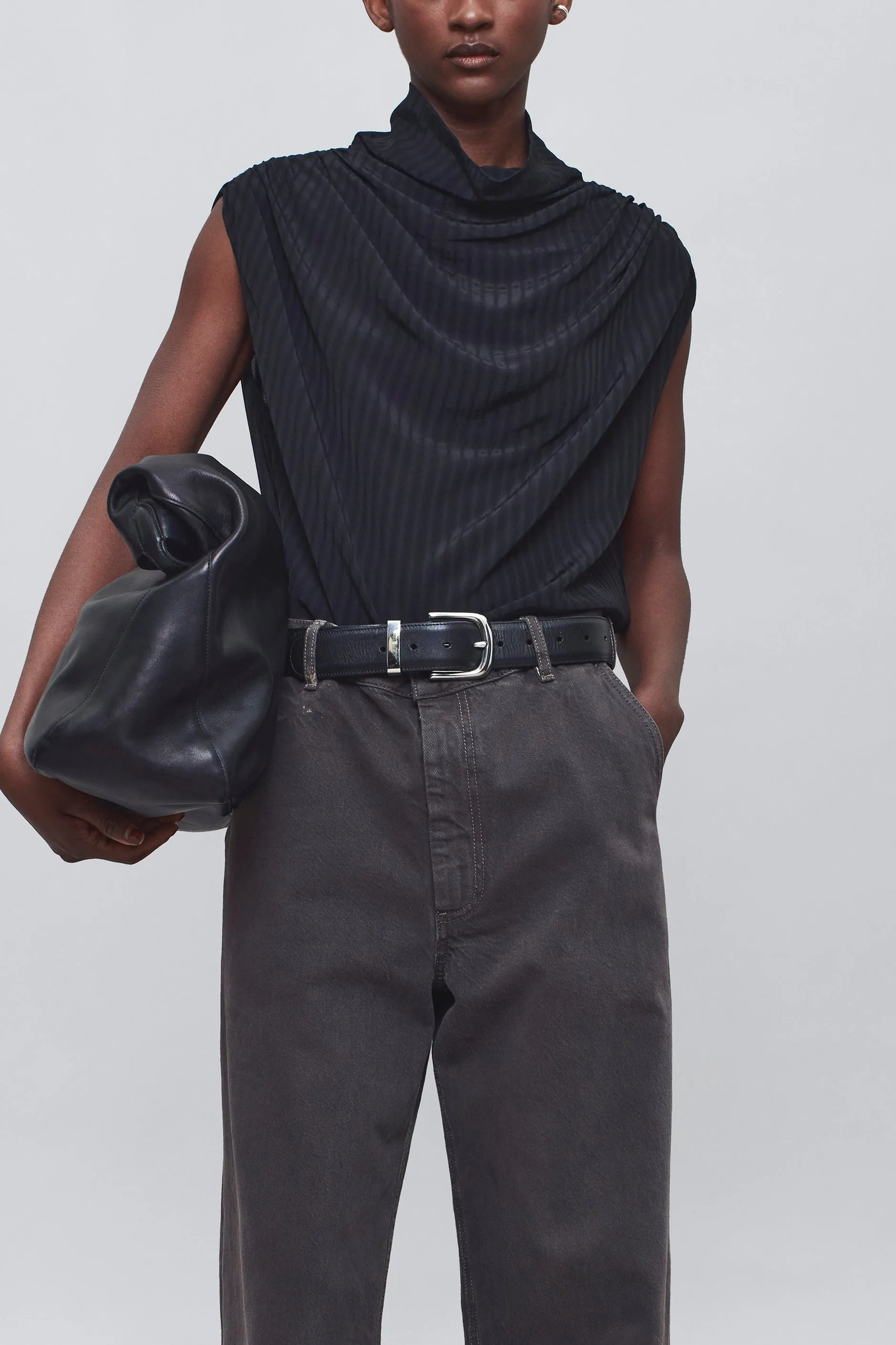 Penny Draped Top in Striped Viscose sold by Kall Meyer