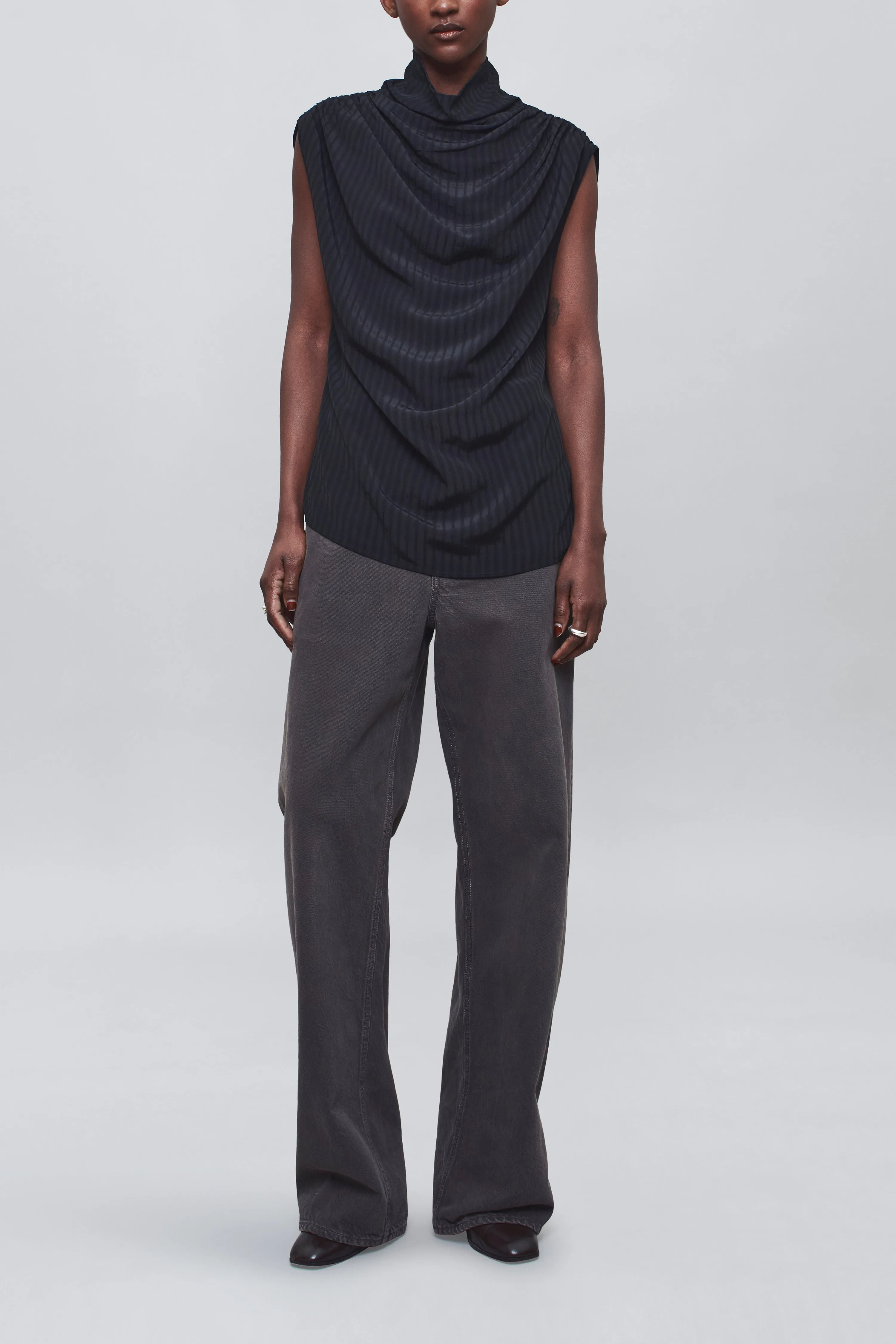 Penny Draped Top in Striped Viscose sold by Kall Meyer product image thumbnail 2