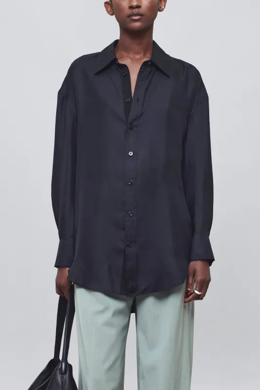 Dani Button Down in Silk Twill sold by Kall Meyer