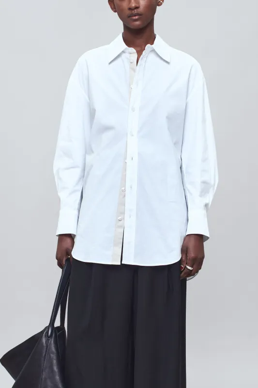 Dani Button Down in Cotton Poplin sold by Kall Meyer
