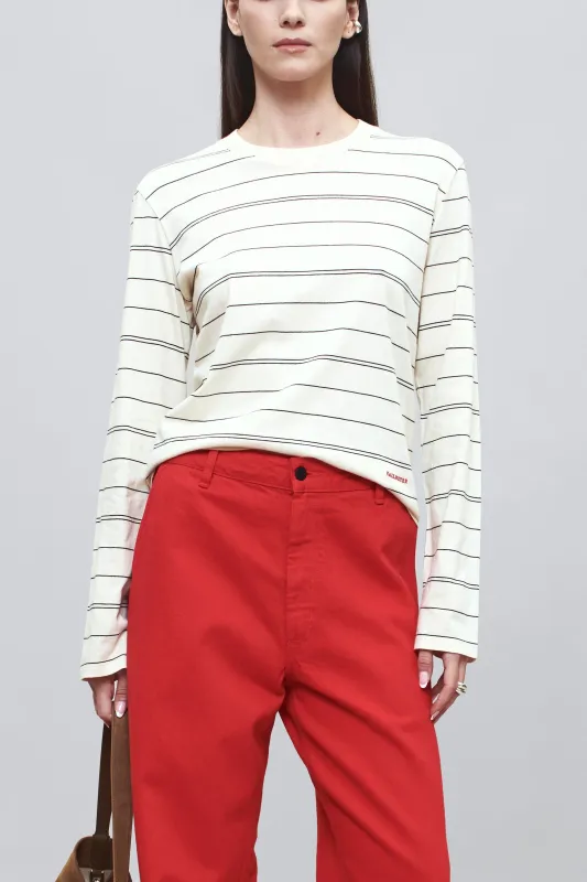 Wynn Long Sleeve in Ivory & Black Multi Stripe made by Kall Meyer