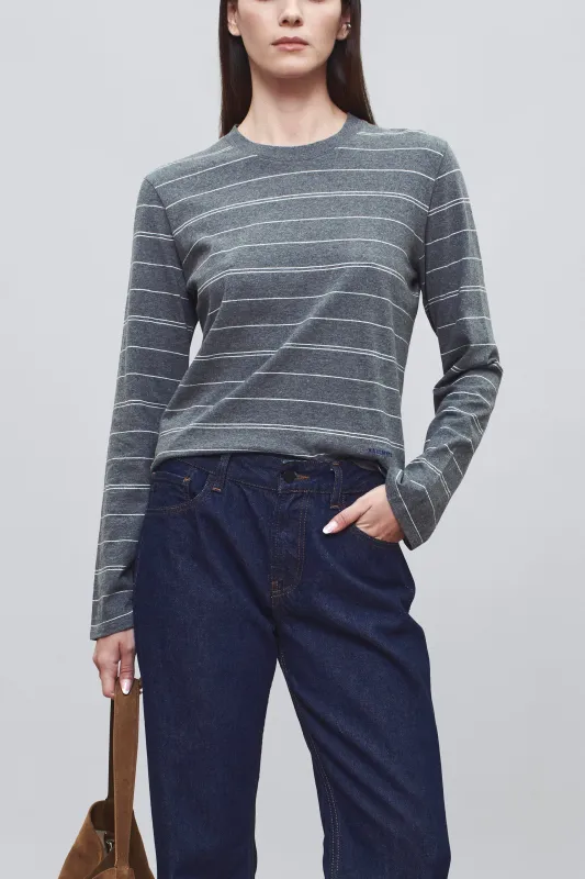 Wynn Long Sleeve in Ivory & Heather Multi Stripe sold by Kall Meyer