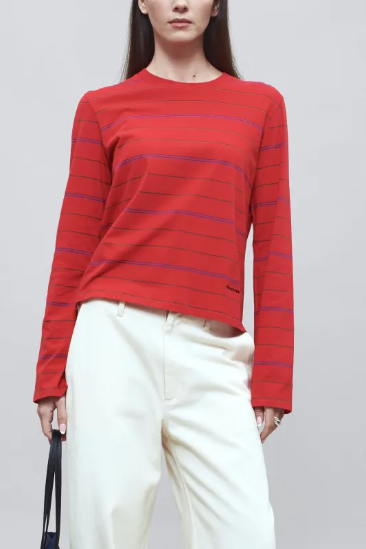Wynn Long Sleeve in Crimson Multi Stripe made by Kall Meyer