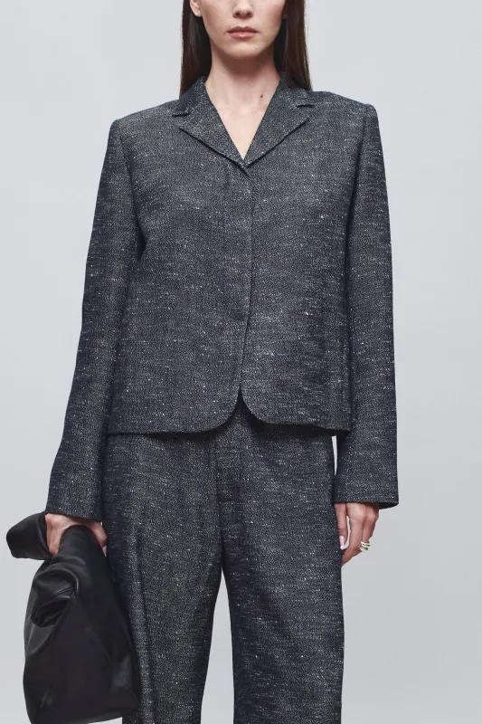 Iman Shrunken Blazer in Pepper Tweed made by Kall Meyer
