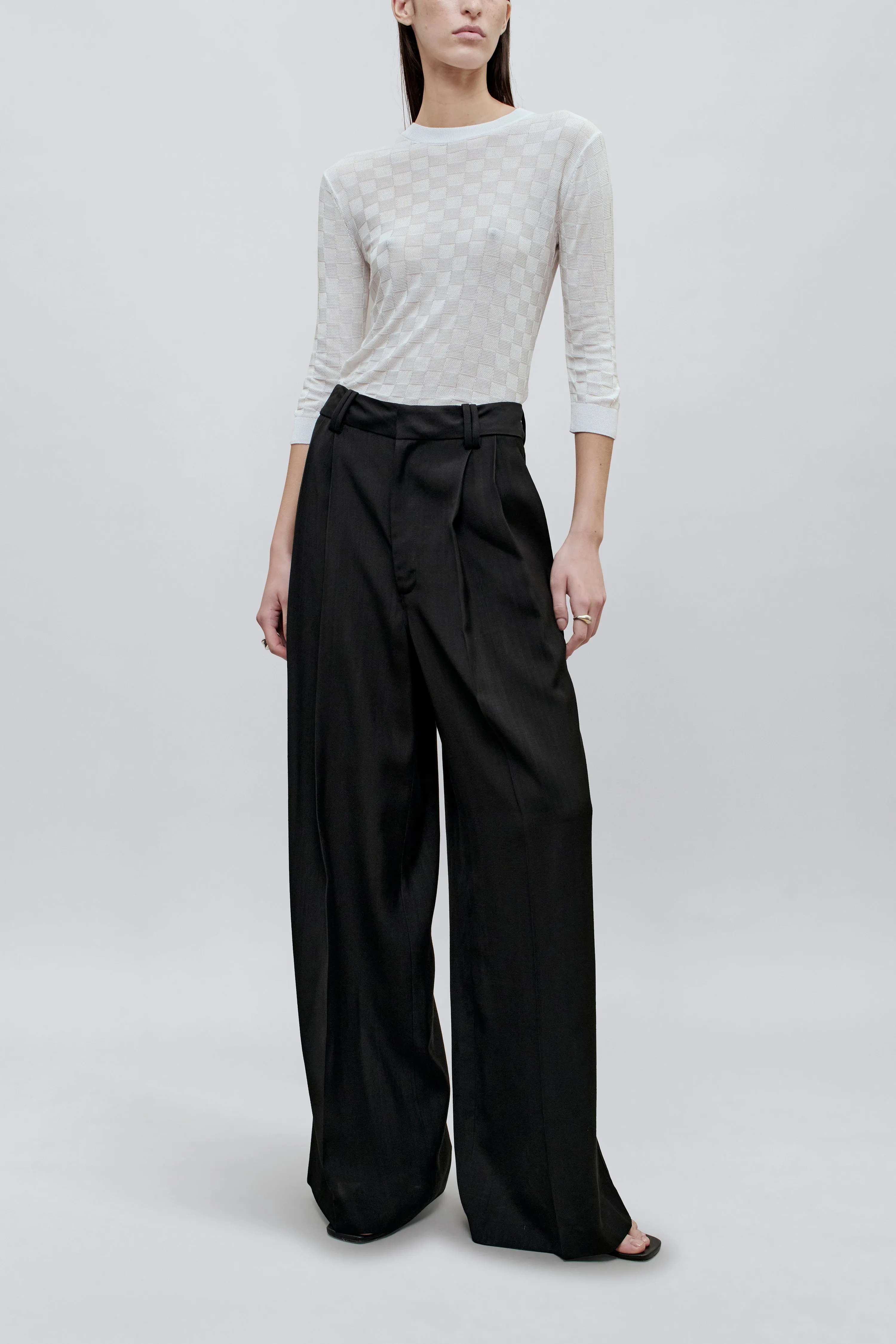 Fatima Wide Leg Trouser in Basket Weave sold by Kall Meyer product image thumbnail 2