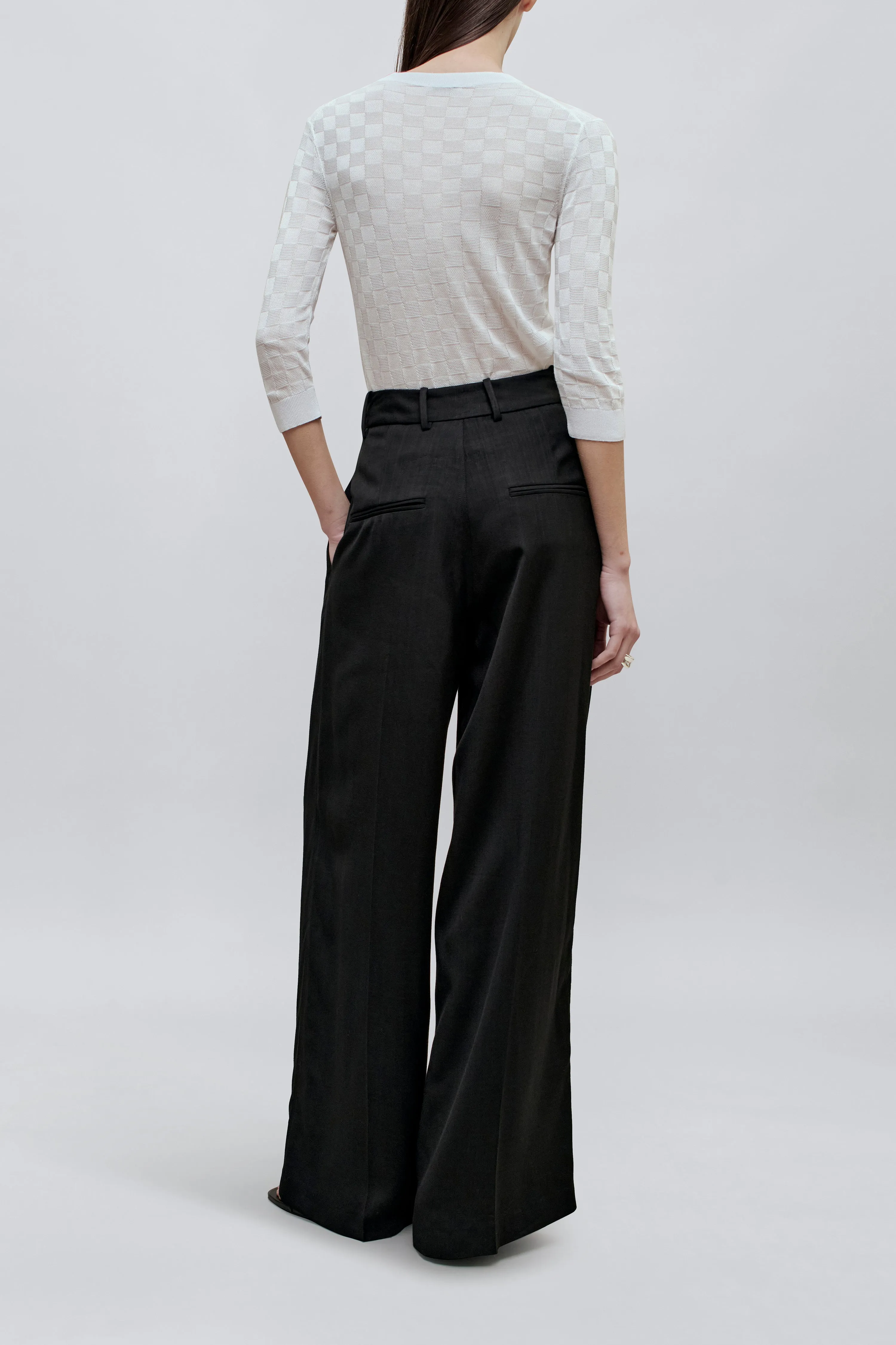 Fatima Wide Leg Trouser in Basket Weave sold by Kall Meyer product image thumbnail 4