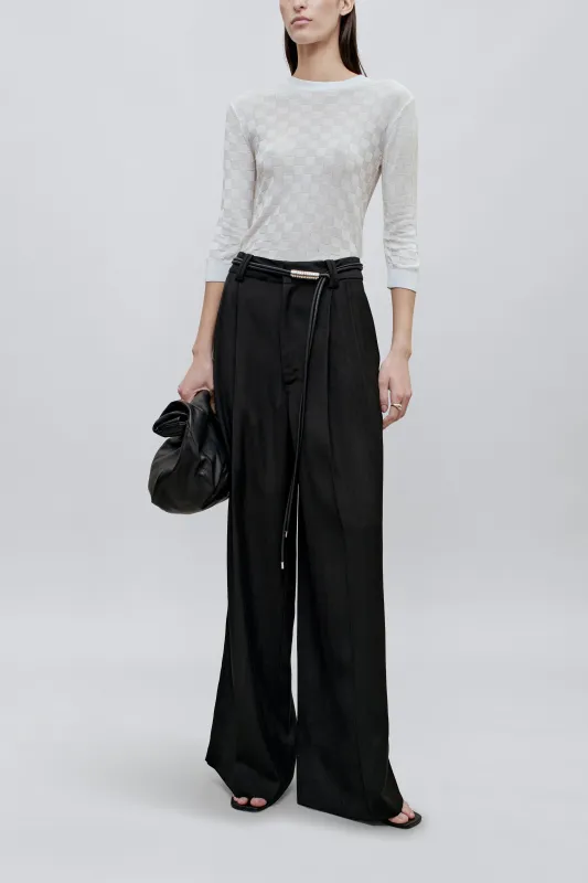 Fatima Wide Leg Trouser in Basket Weave made by Kall Meyer