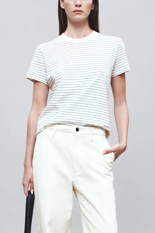 Kenzie T-Shirt in Ivory & Heather Multi Stripe sold by Kall Meyer